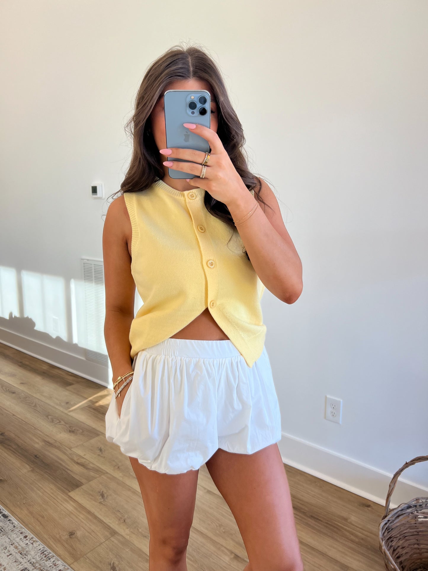 White Dainty Bubble Shorts