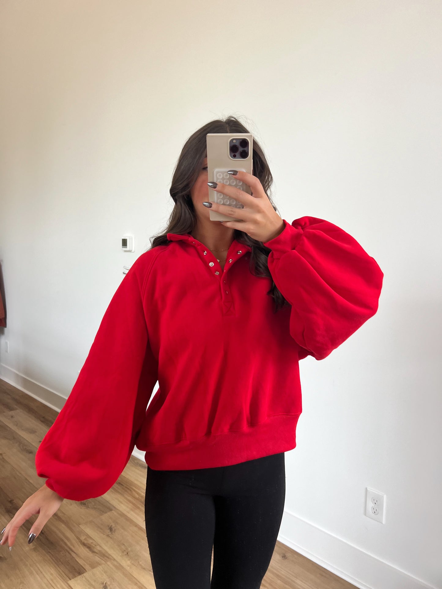 (Red) Button Collared Sweater