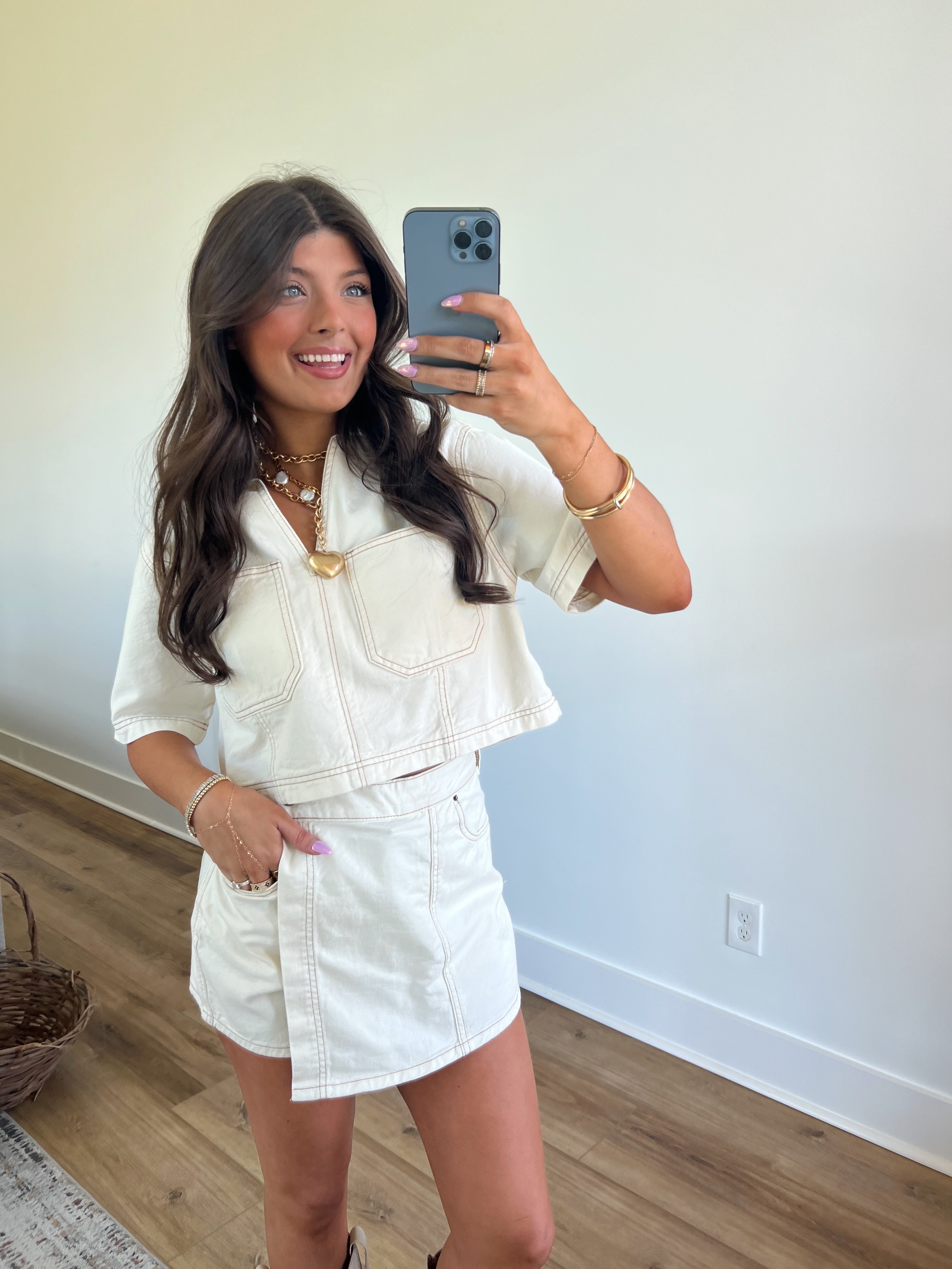Lauren Ecru Denim Set