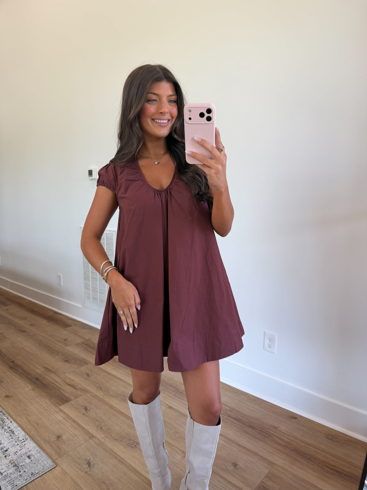 Little Miss Mini Dress (Burgundy)