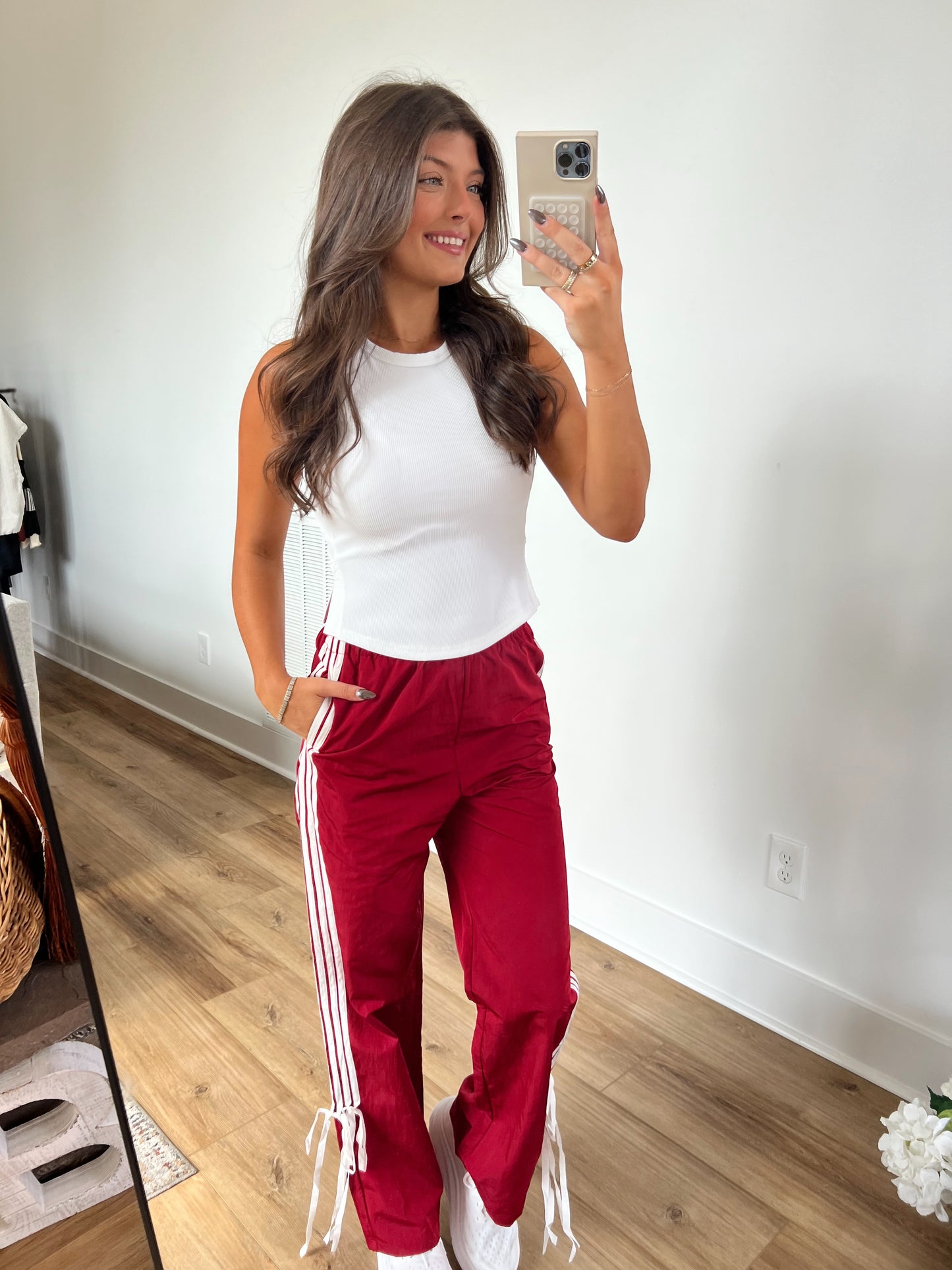 (Red) Tate Bow Track Pants