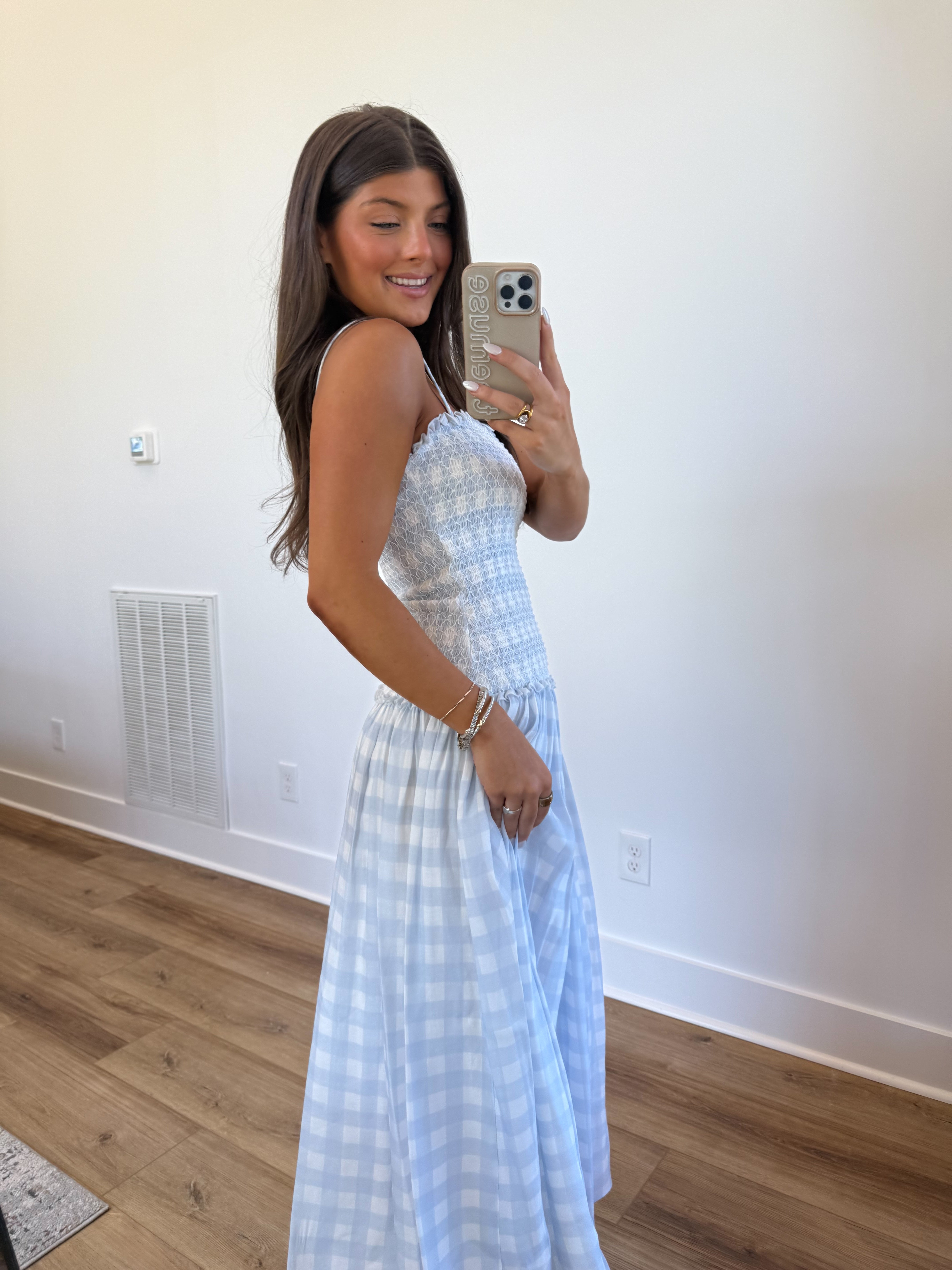 Nantucket Gingham Maxi (Blue)