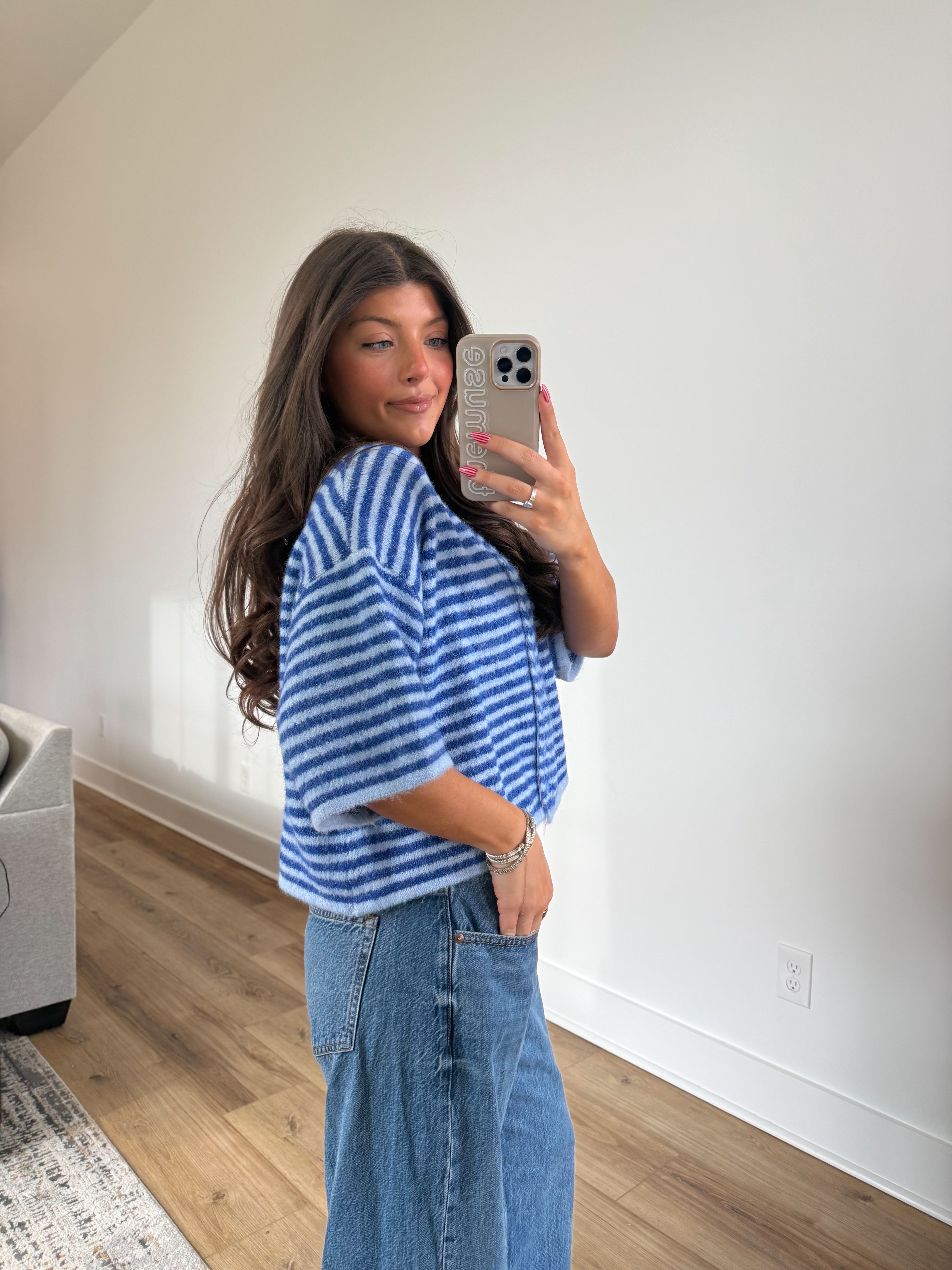 The Cloud Cardi (Blue Stripe)