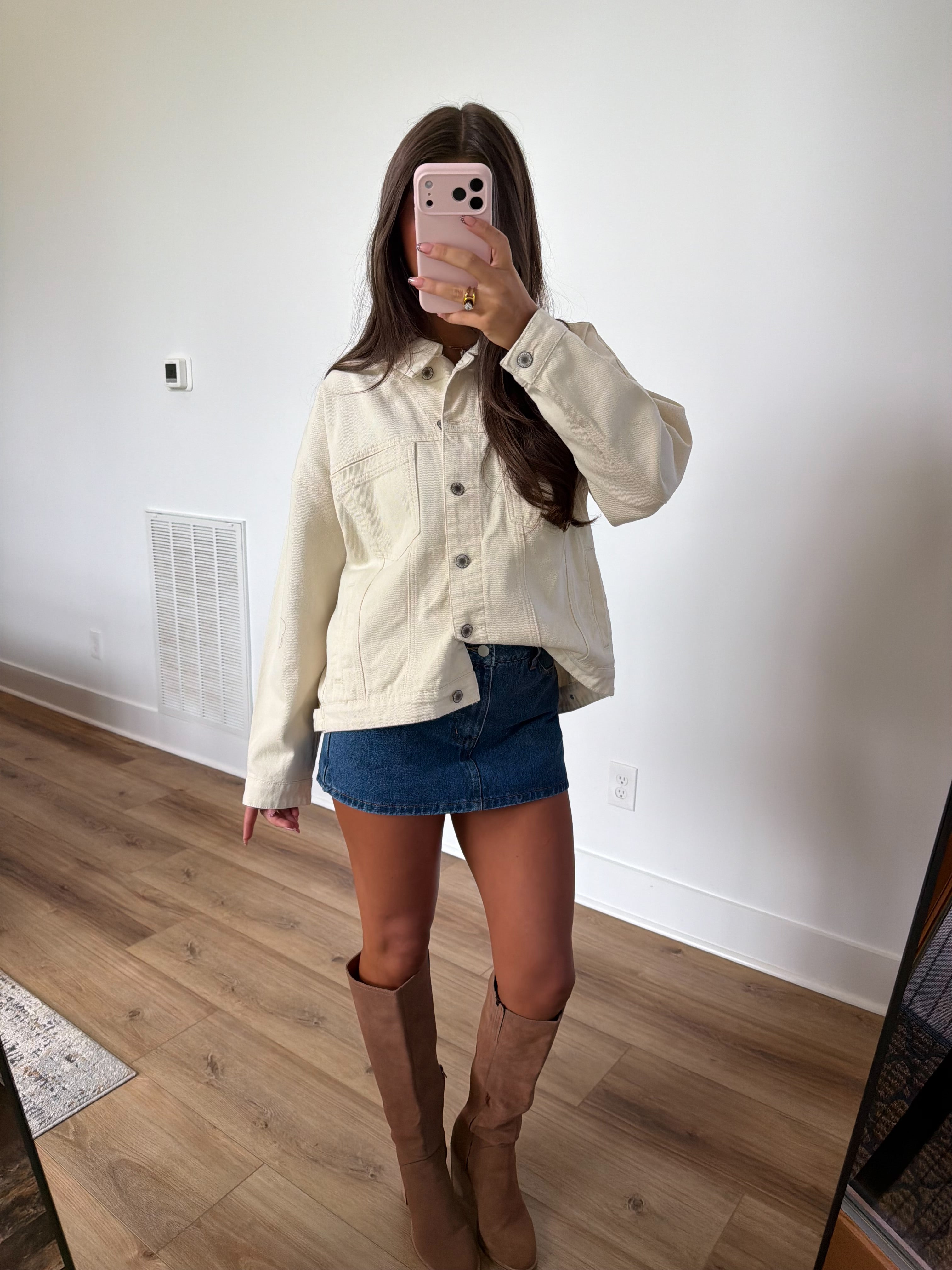 Ecru Essential Denim Jacket