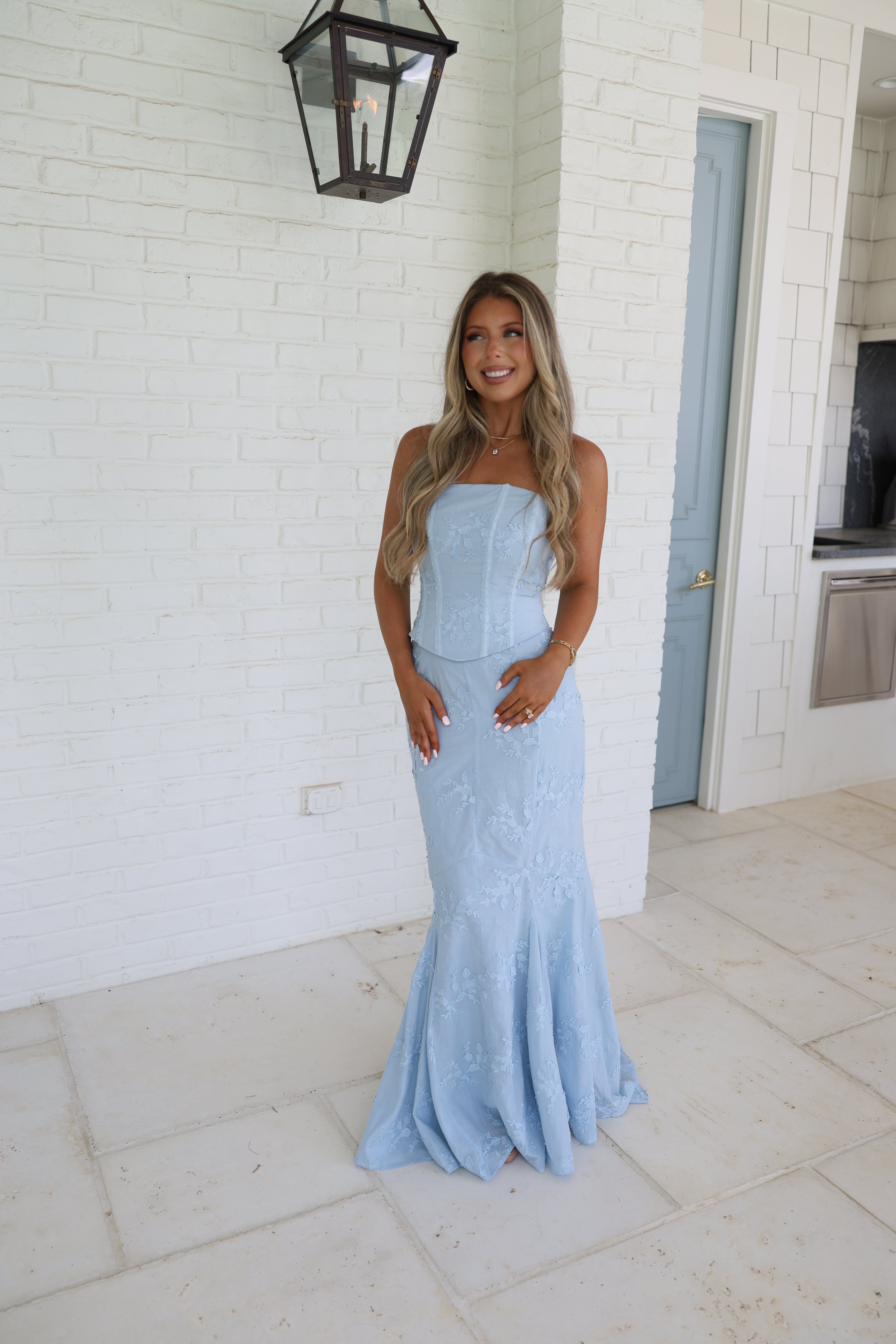 The Veronica Lace Maxi (Blue)