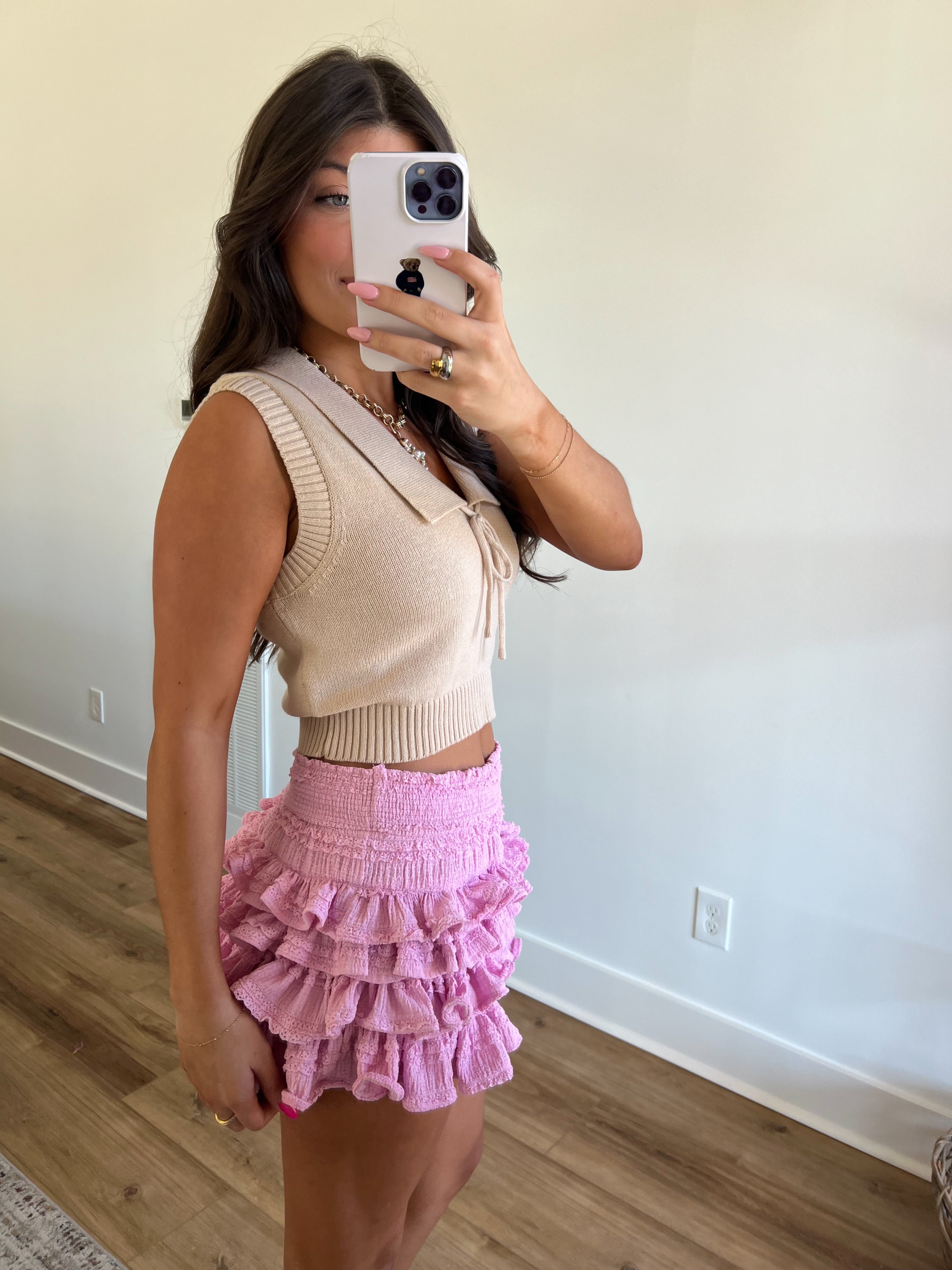 Pink Elfie Ruffled Shorts (Petite)