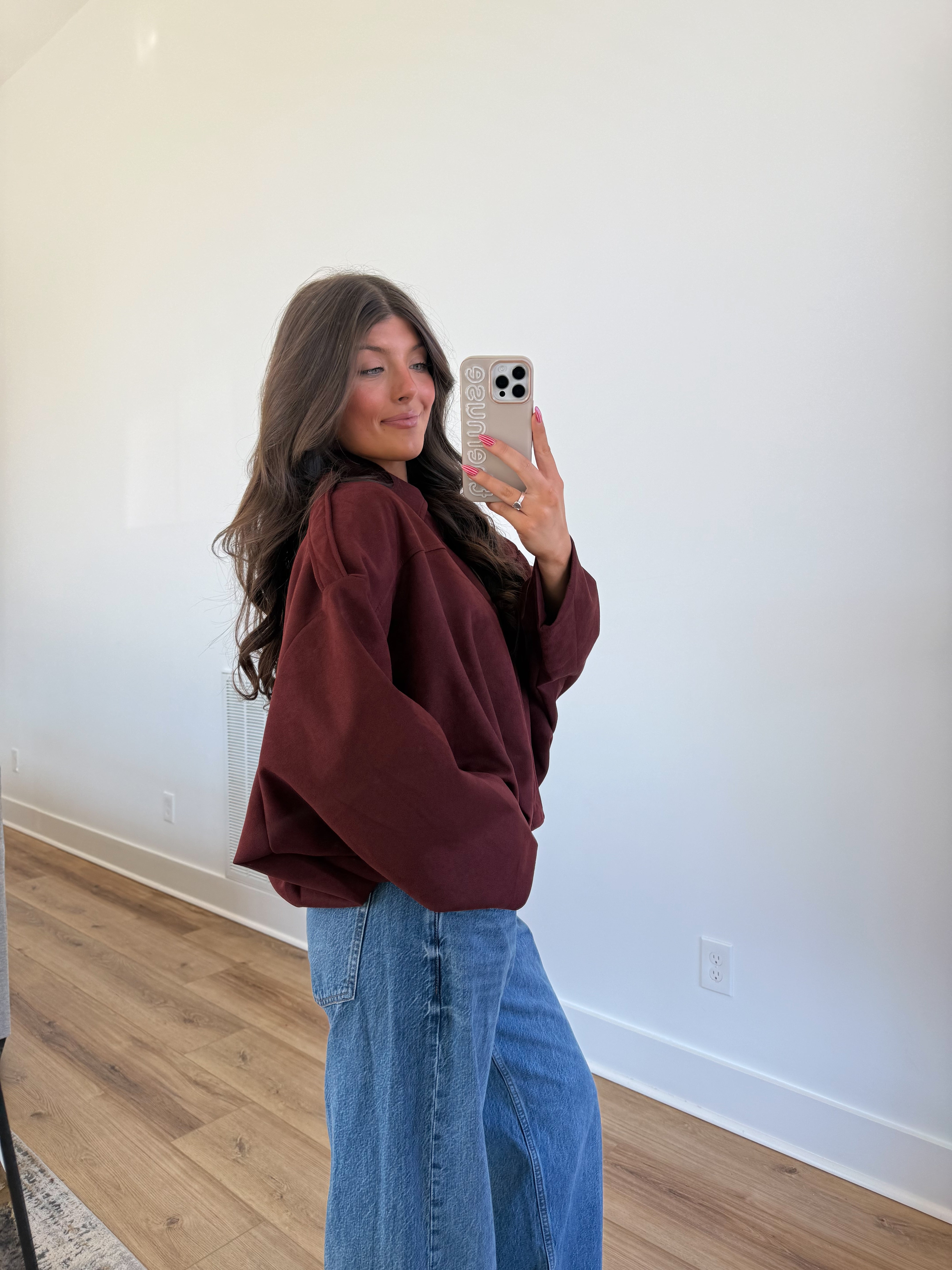 Suede Bomber Jacket (Wine)