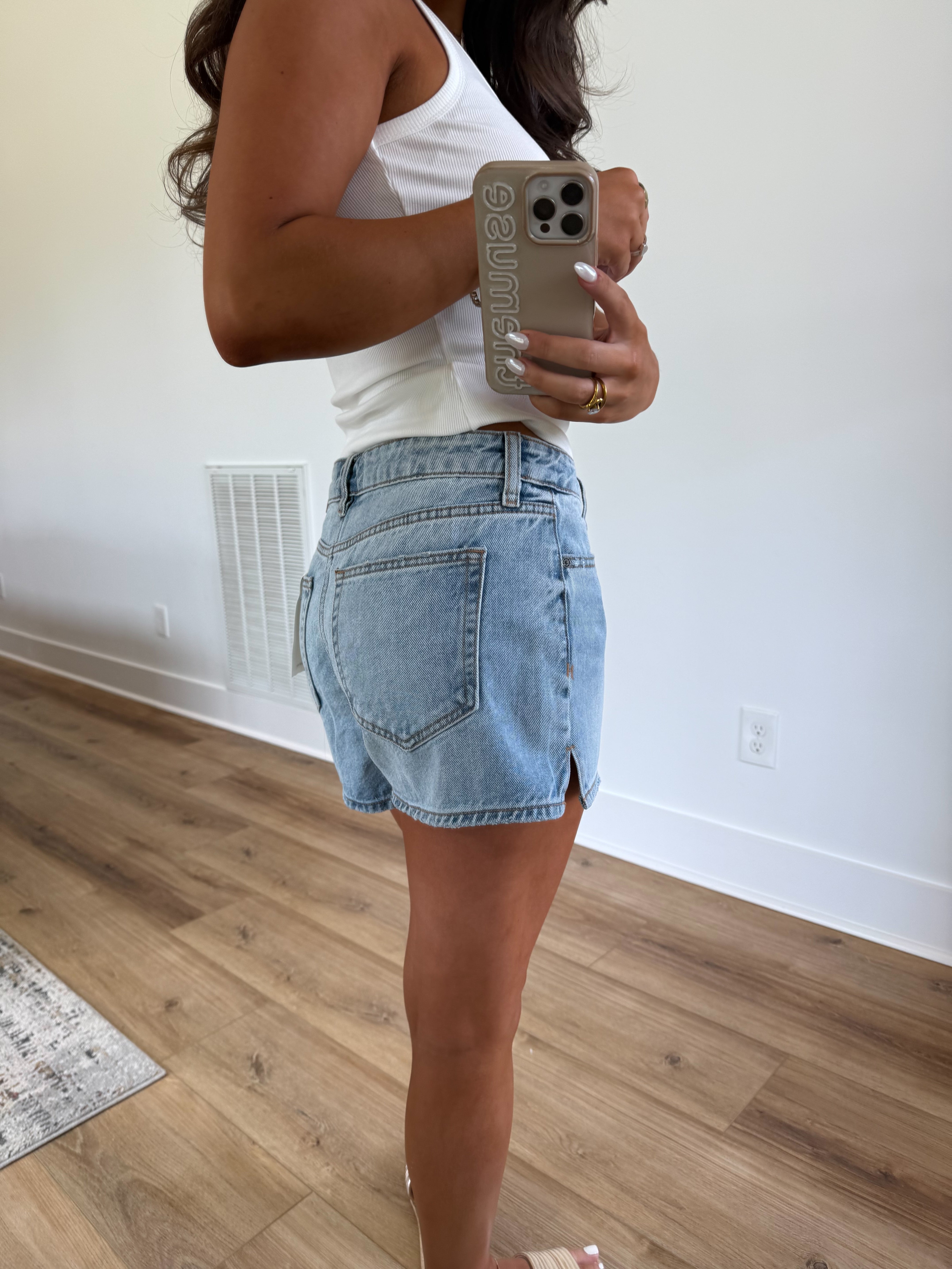 Light Wash Denim Shorts