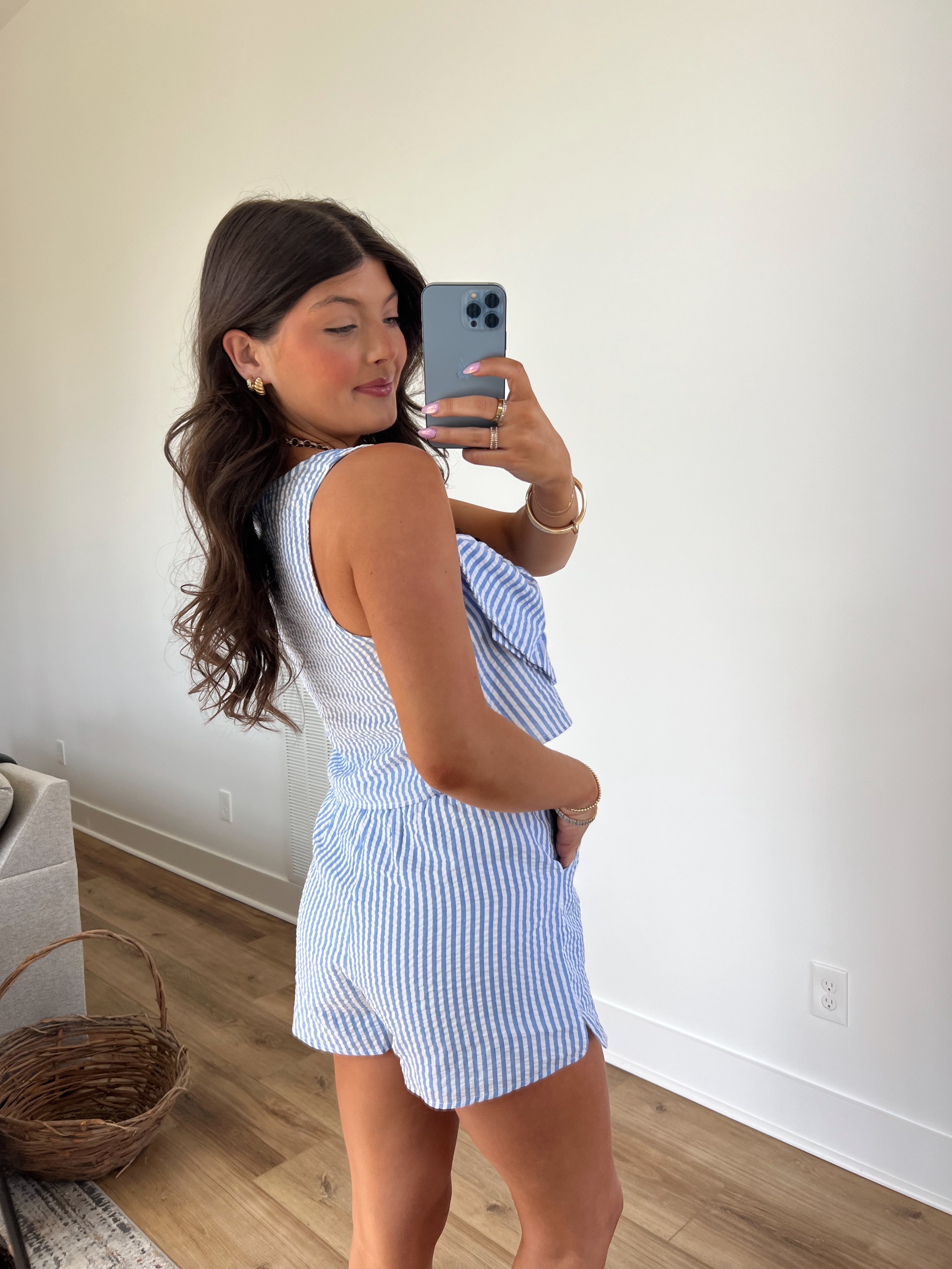 Baby Blue Pinstripe Resort Set