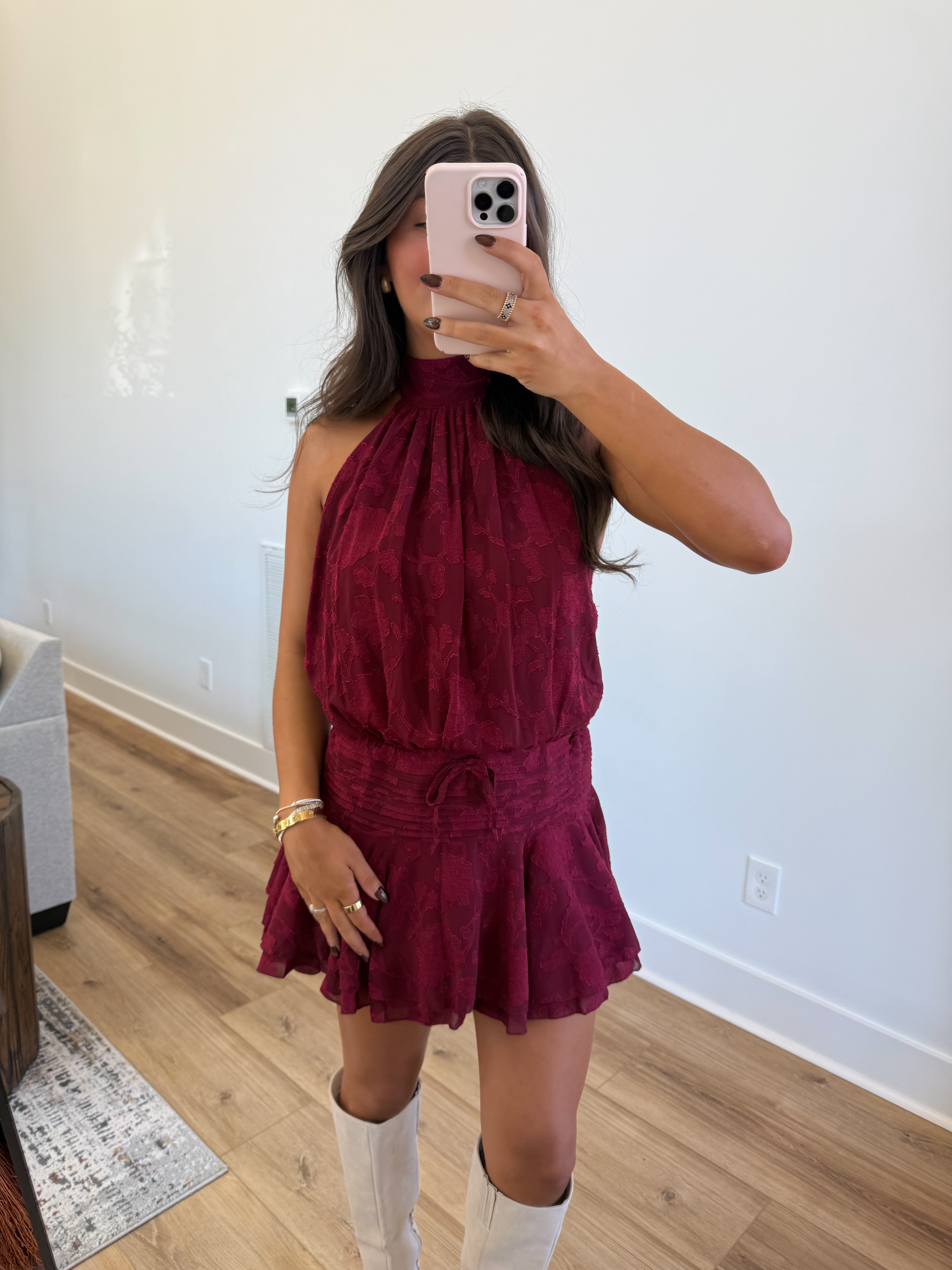 The Cranberry Chiffon Dress
