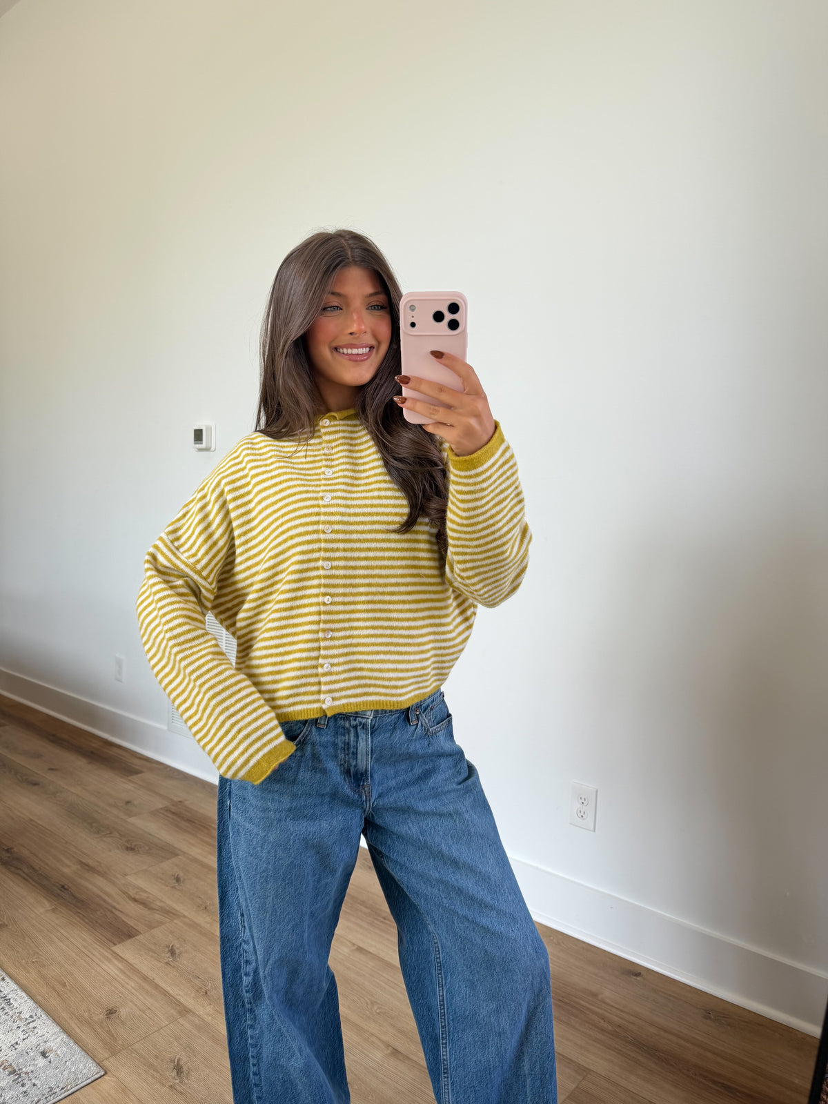 The Stripe Cardigan (Mustard)