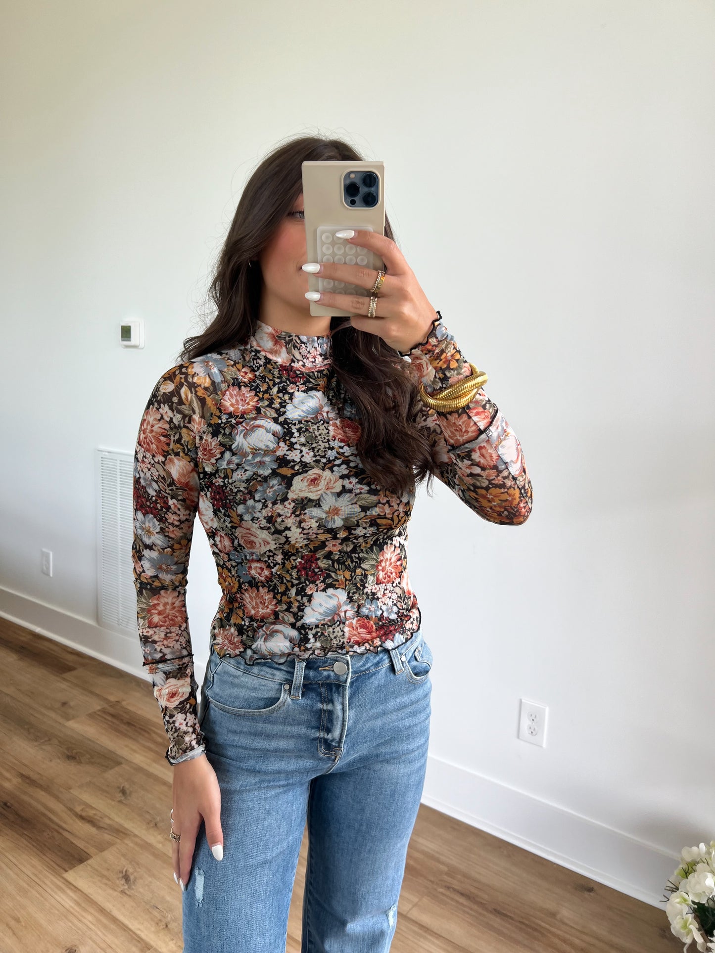 Floral Mesh Long Sleeve (Restock)