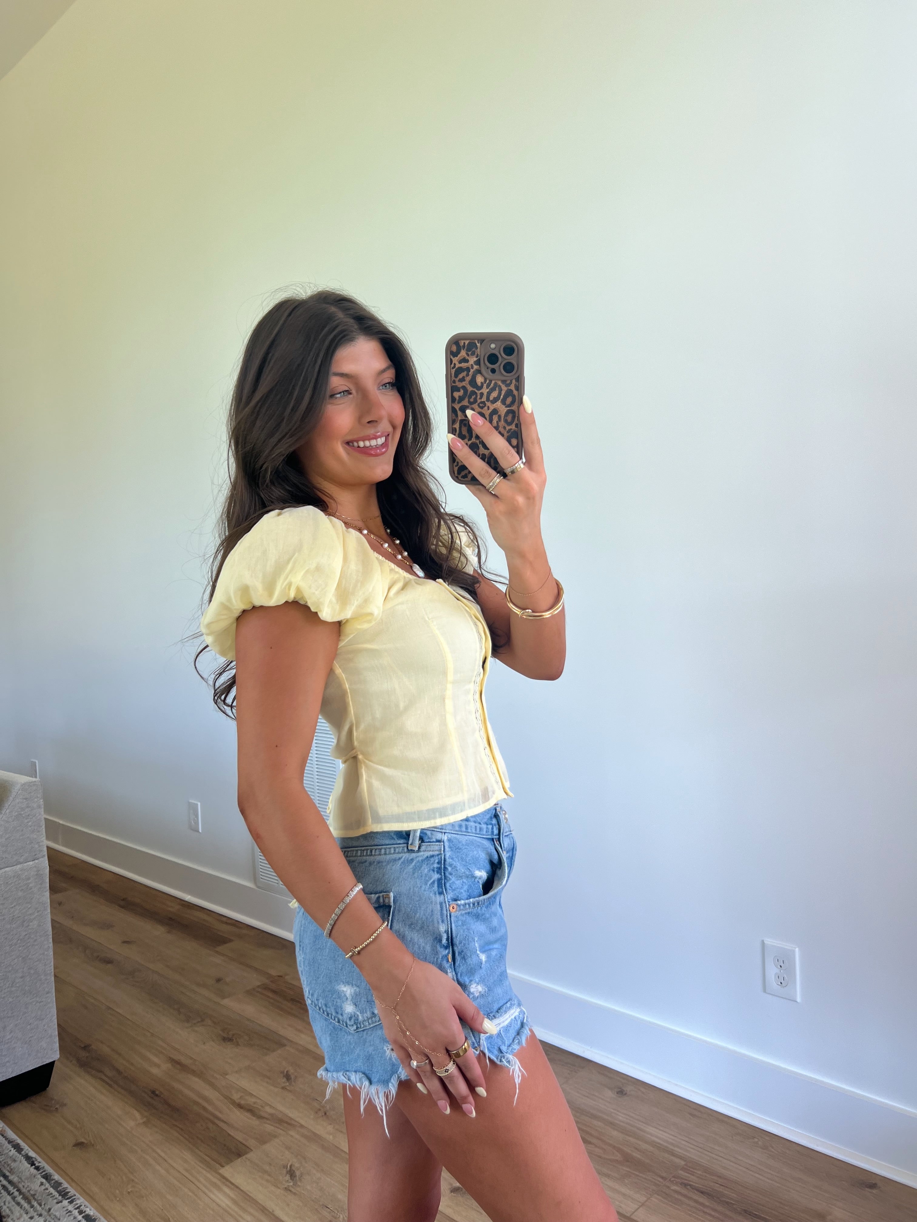 Sunshine Lace Trim Blouse