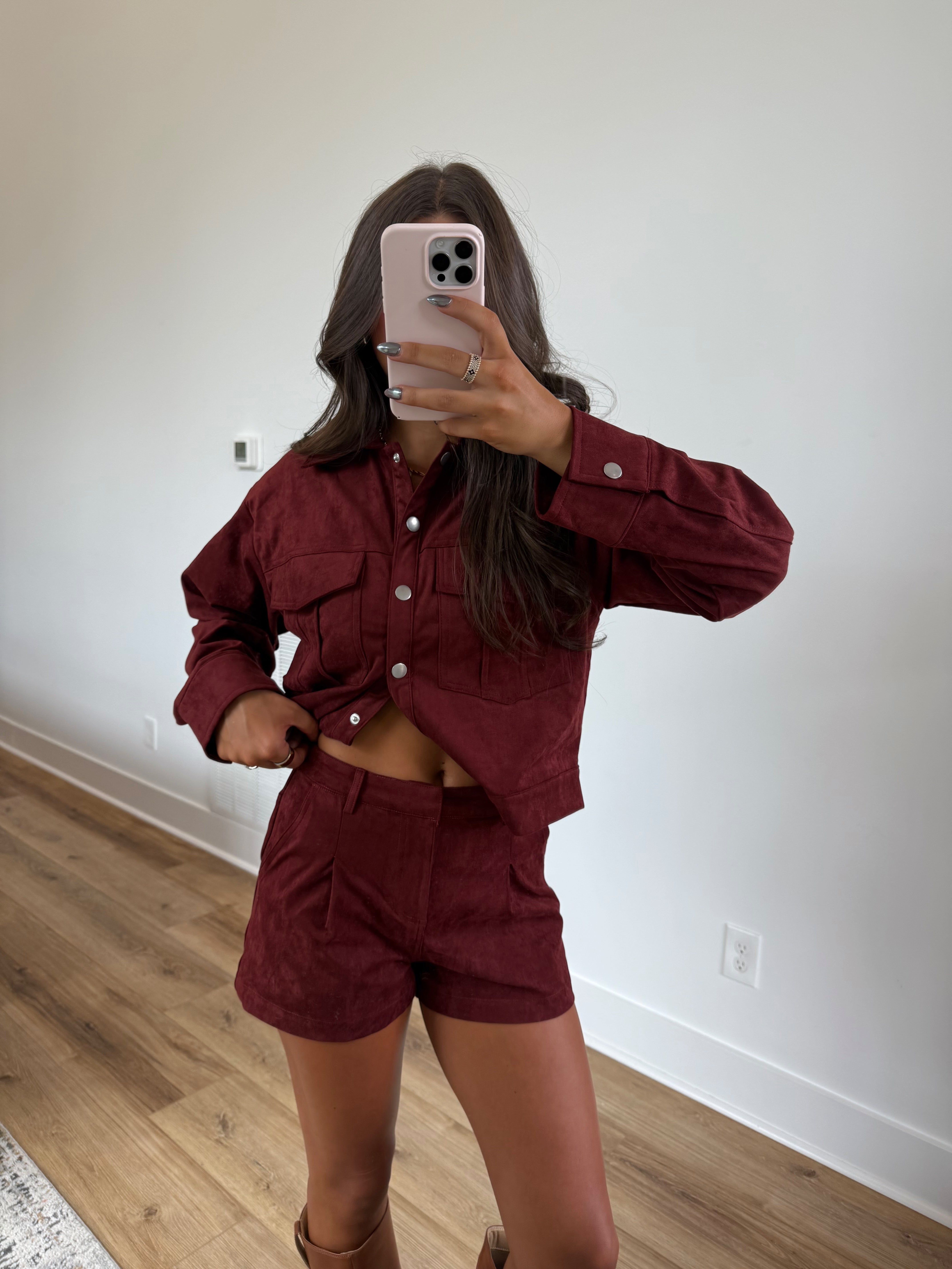 Burgundy Suede Set