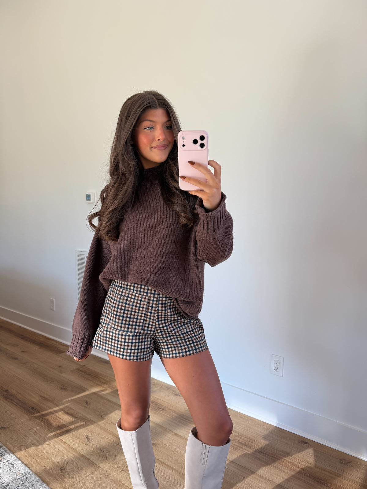 Chocolate Mock Neck Sweater