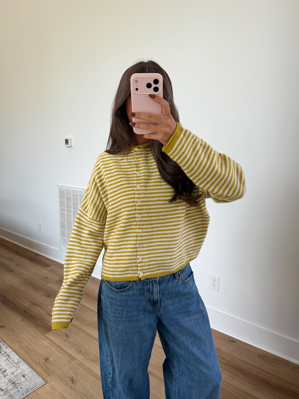 The Stripe Cardigan (Mustard)