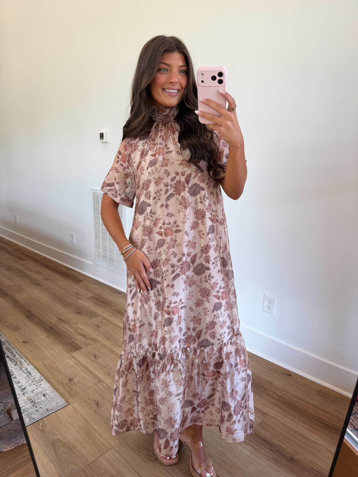 Floral Archive Dress (Taupe) (PRE-ORDER (1-2 weeks)/ Restock)