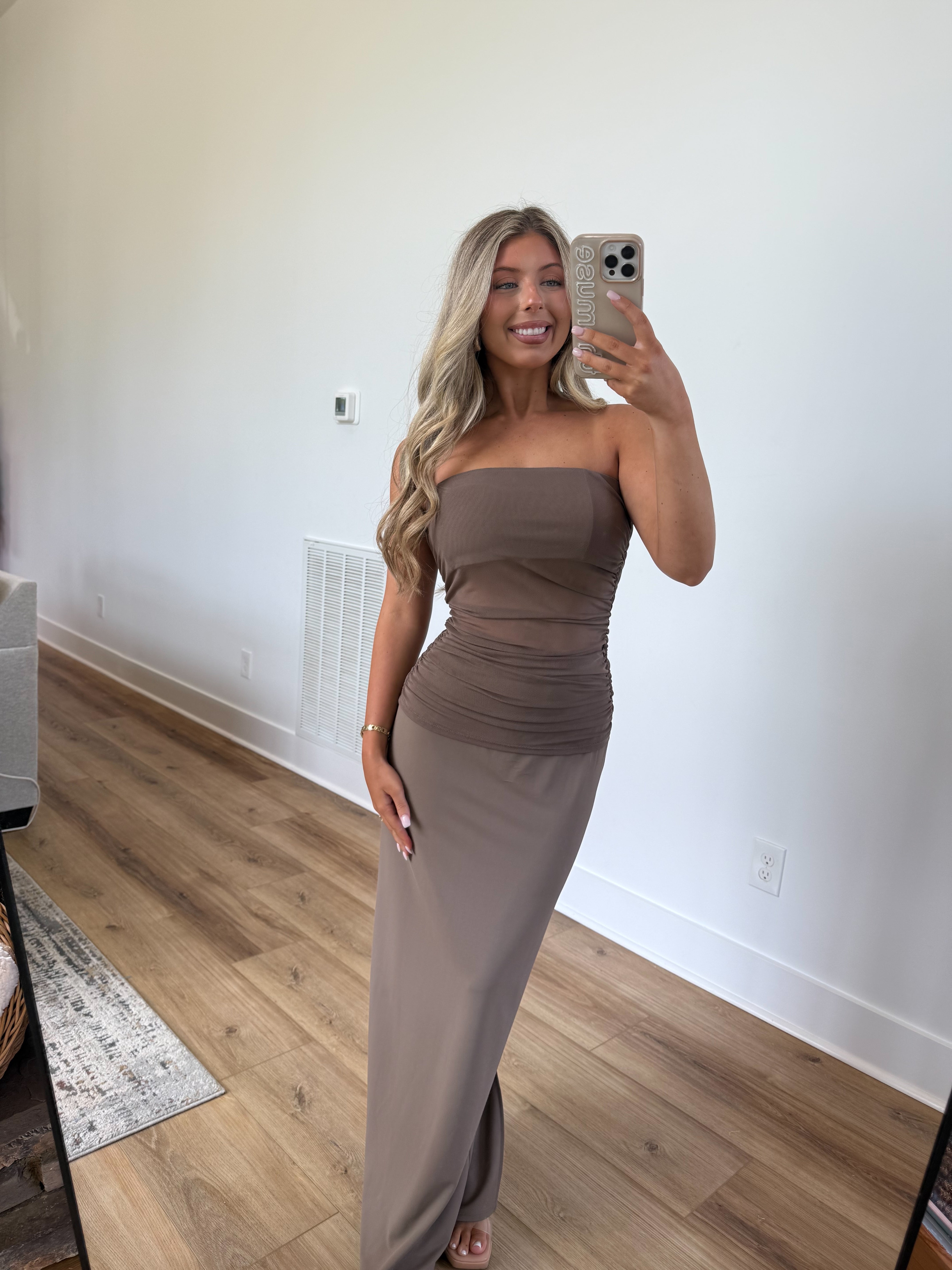 Mocha Ruched Maxi