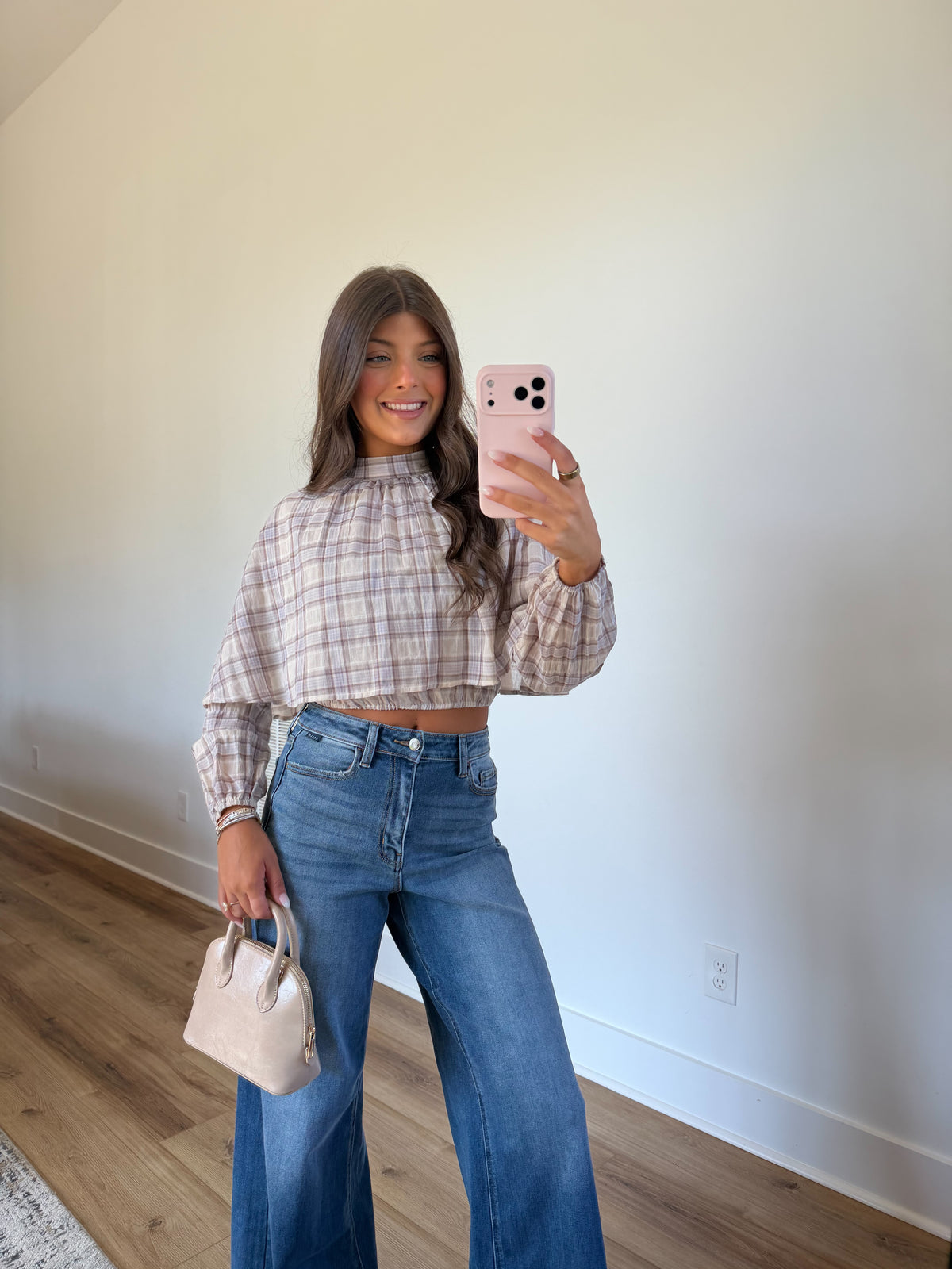Plaid Cape Blouse