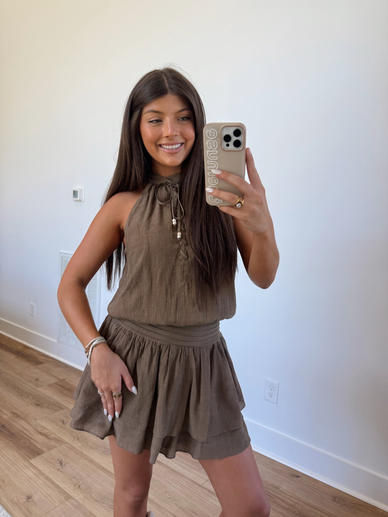 Bronze Halter Dress