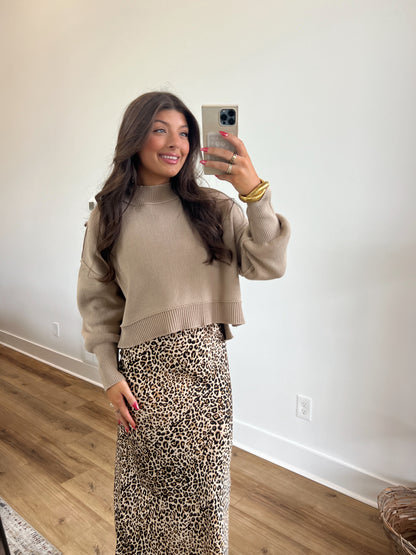 Cheetah Silk Maxi Skirt