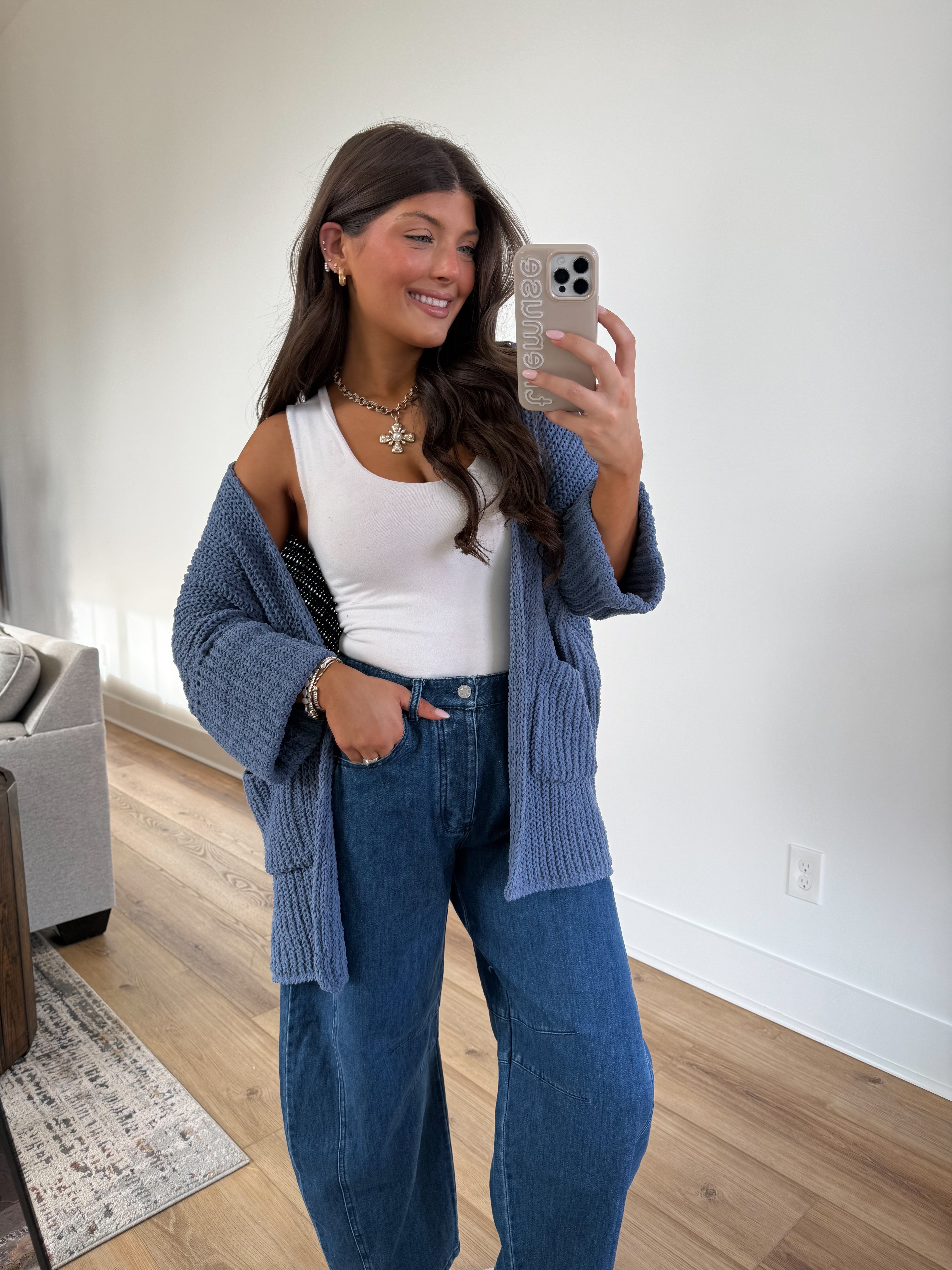 Oat Milk Cardigan (Blue)