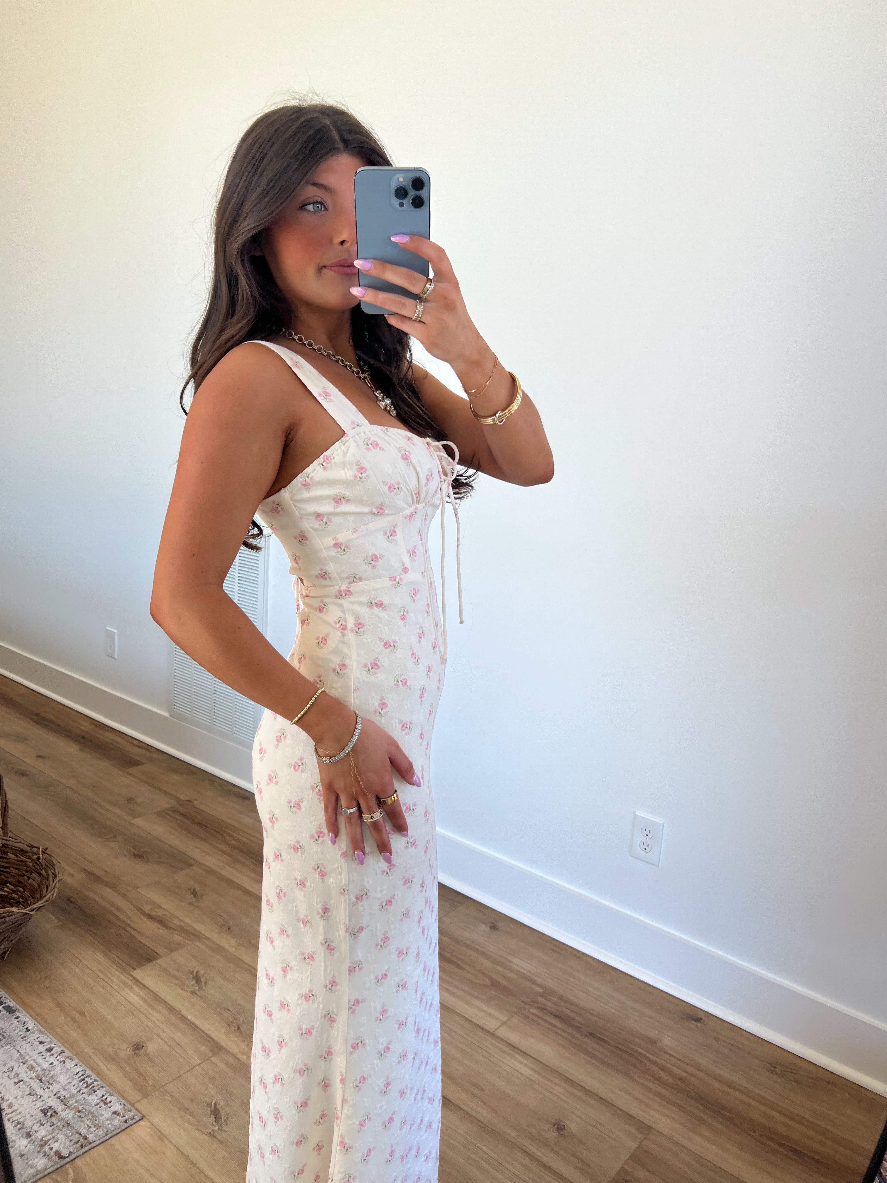 Clarice Pink Florals Maxi Dress
