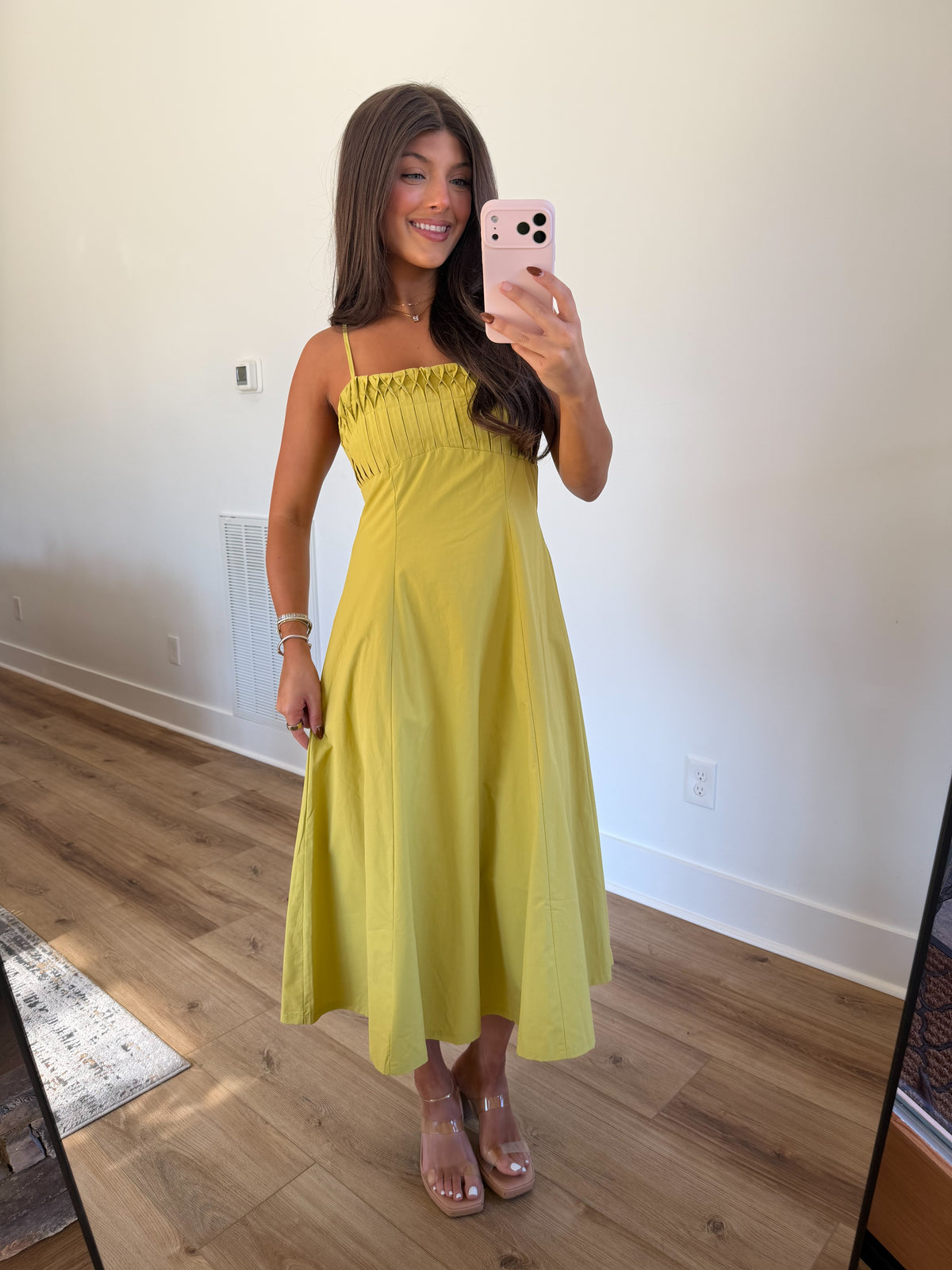 Keepsake Midi Dress (Chartreuse)