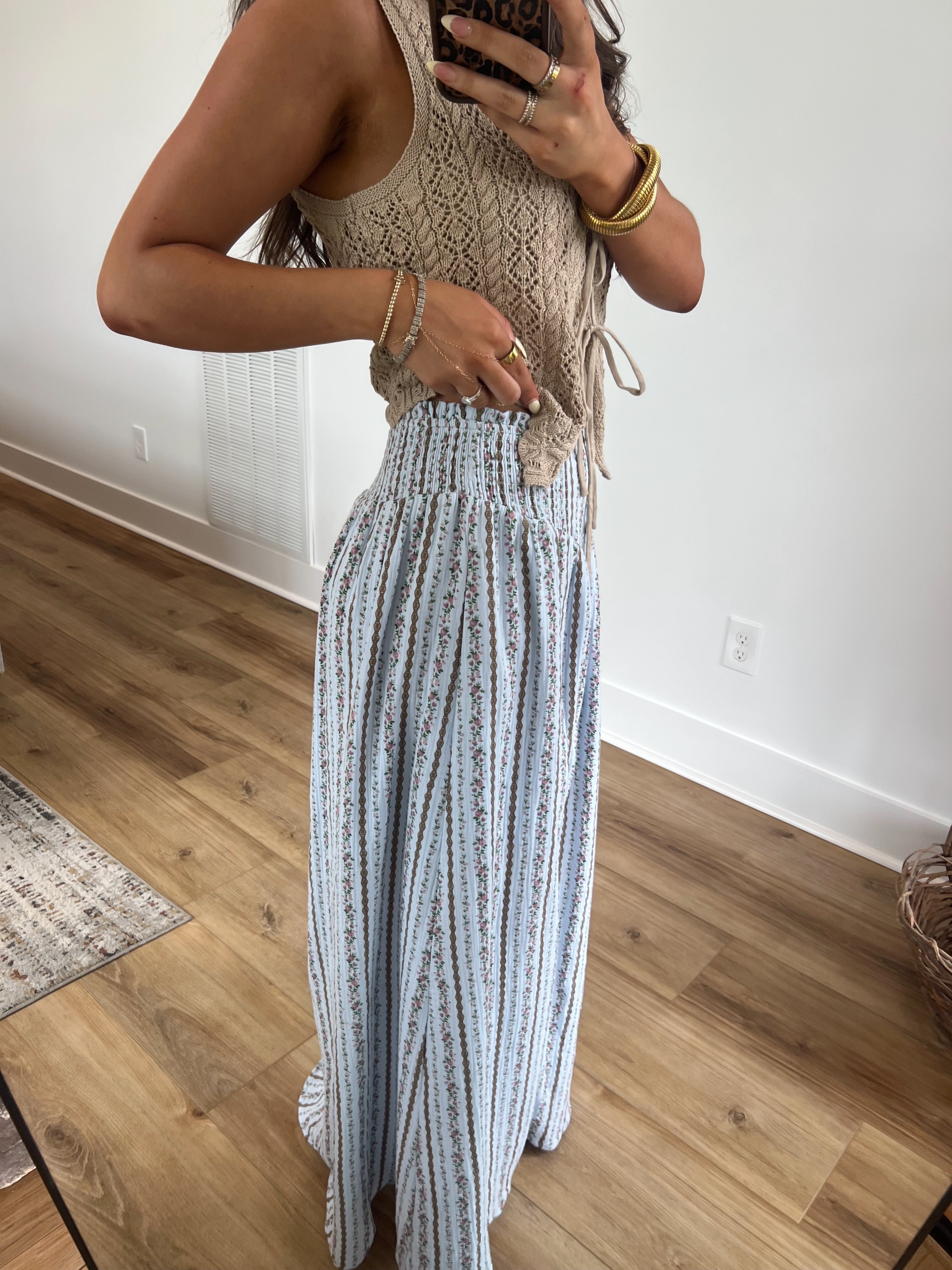 Blue Saloon Maxi Skirt