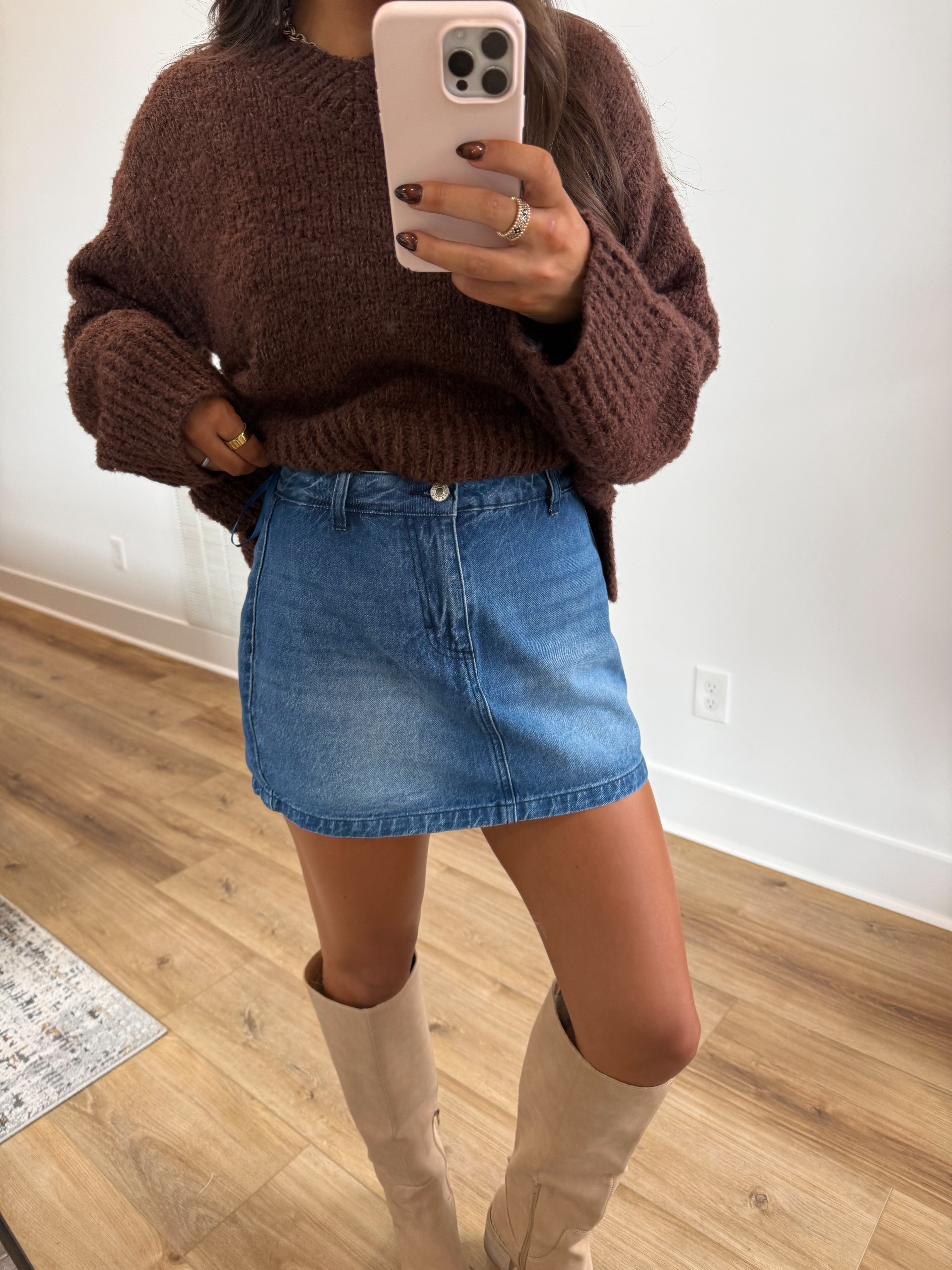 Denim Barrel Jean Skort