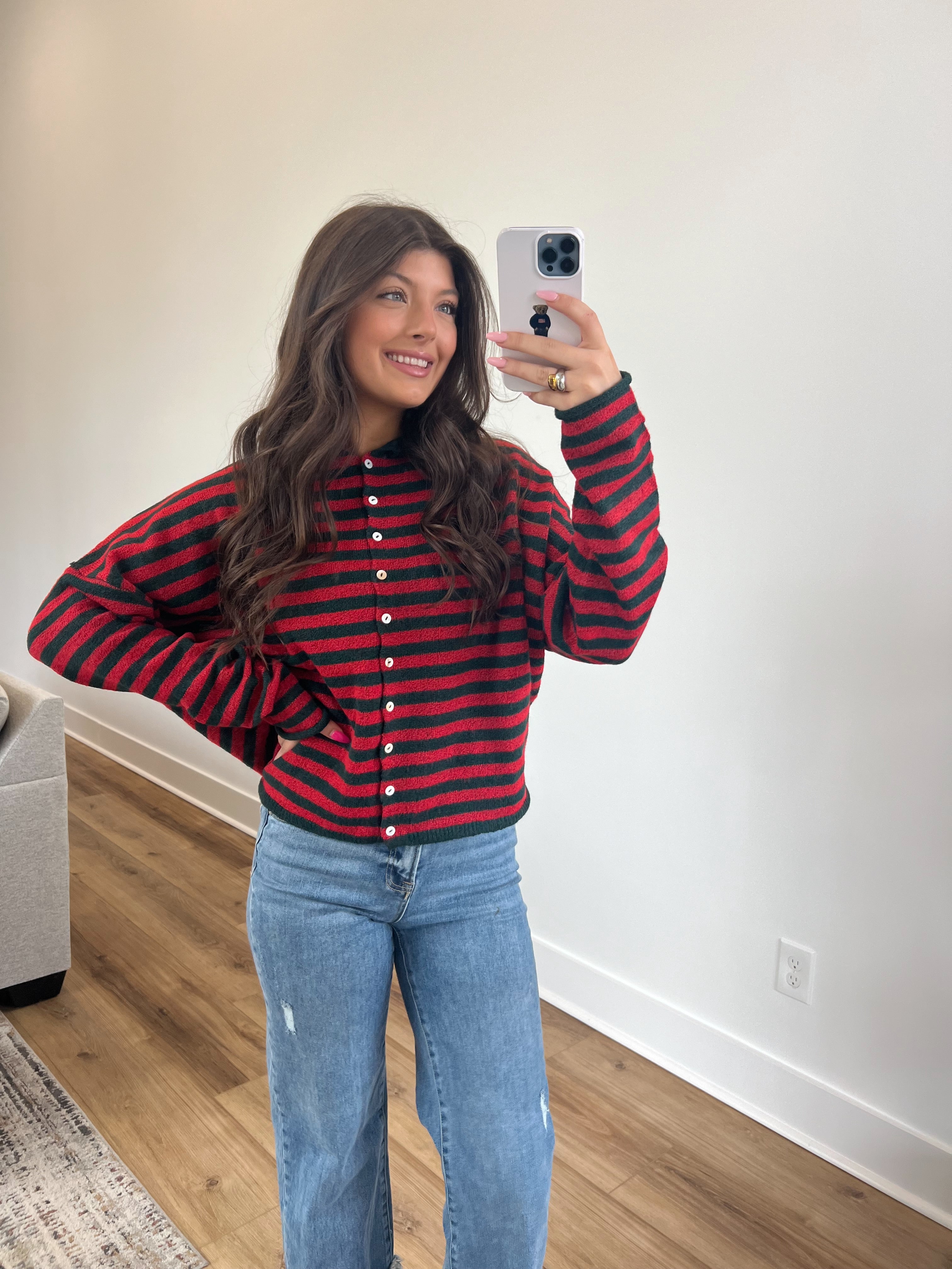 Best Dress Cardigan (Red/Green)