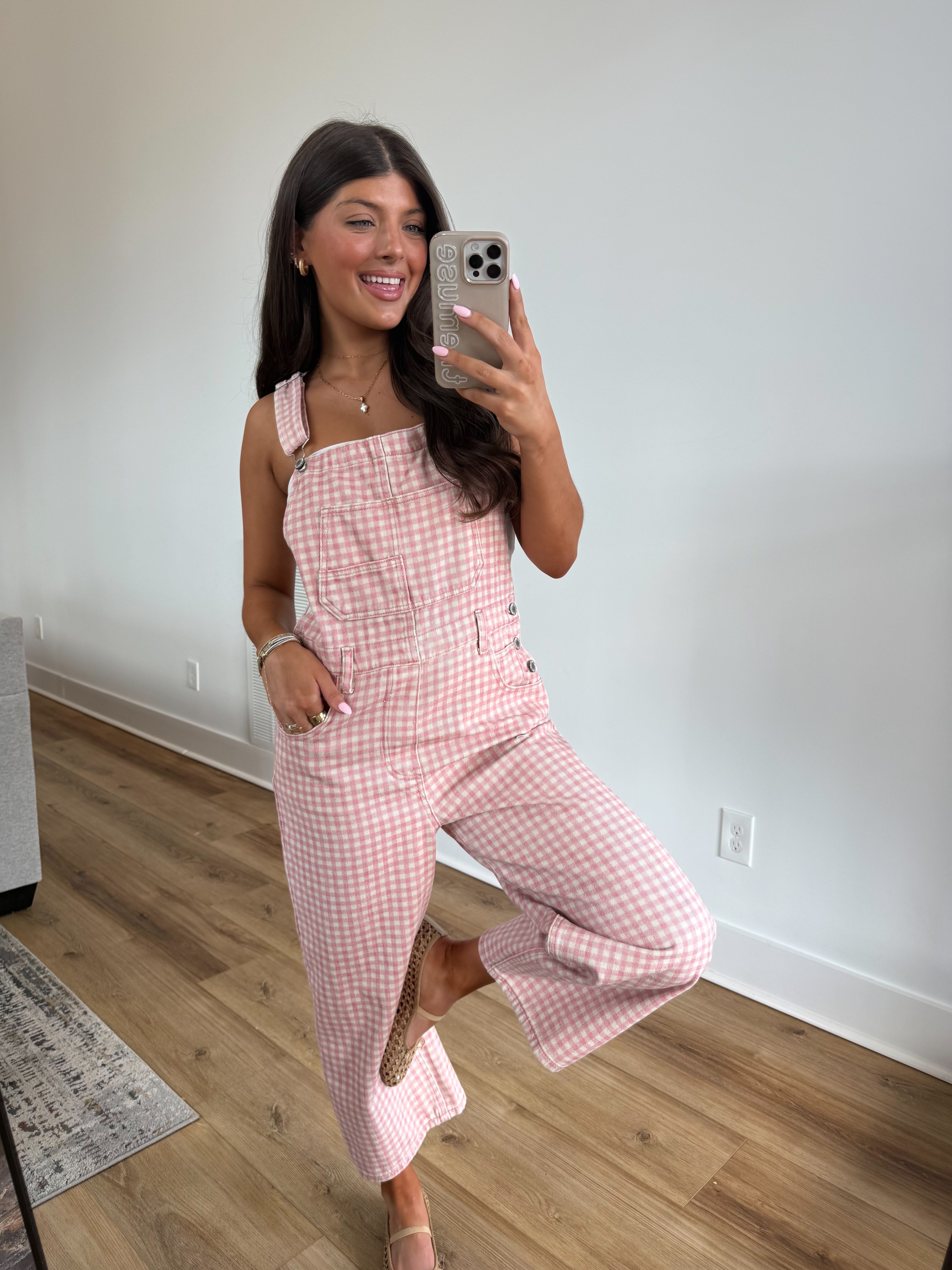 The Blossom Check Overalls (Restock)