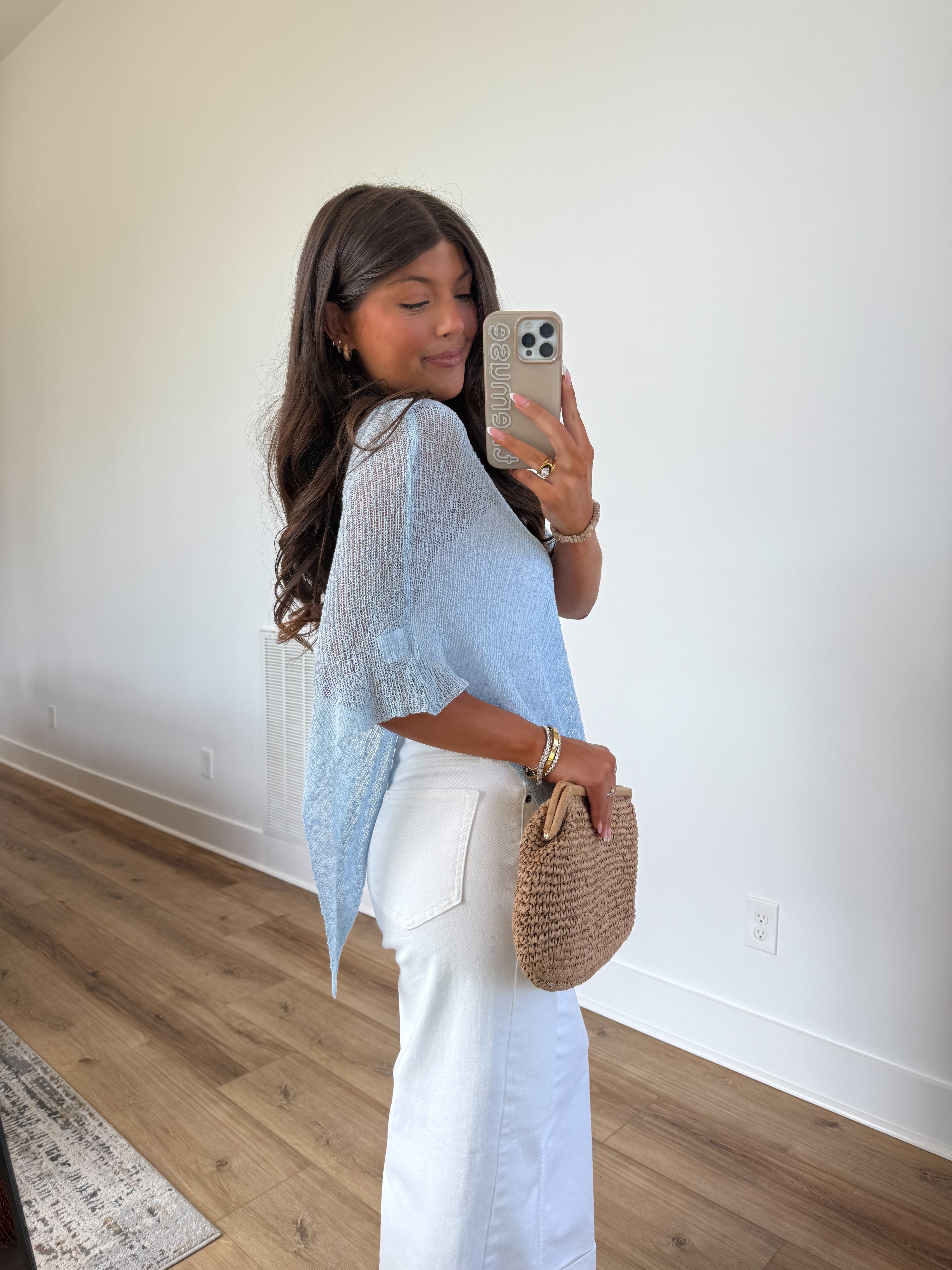 Blue Poncho Top
