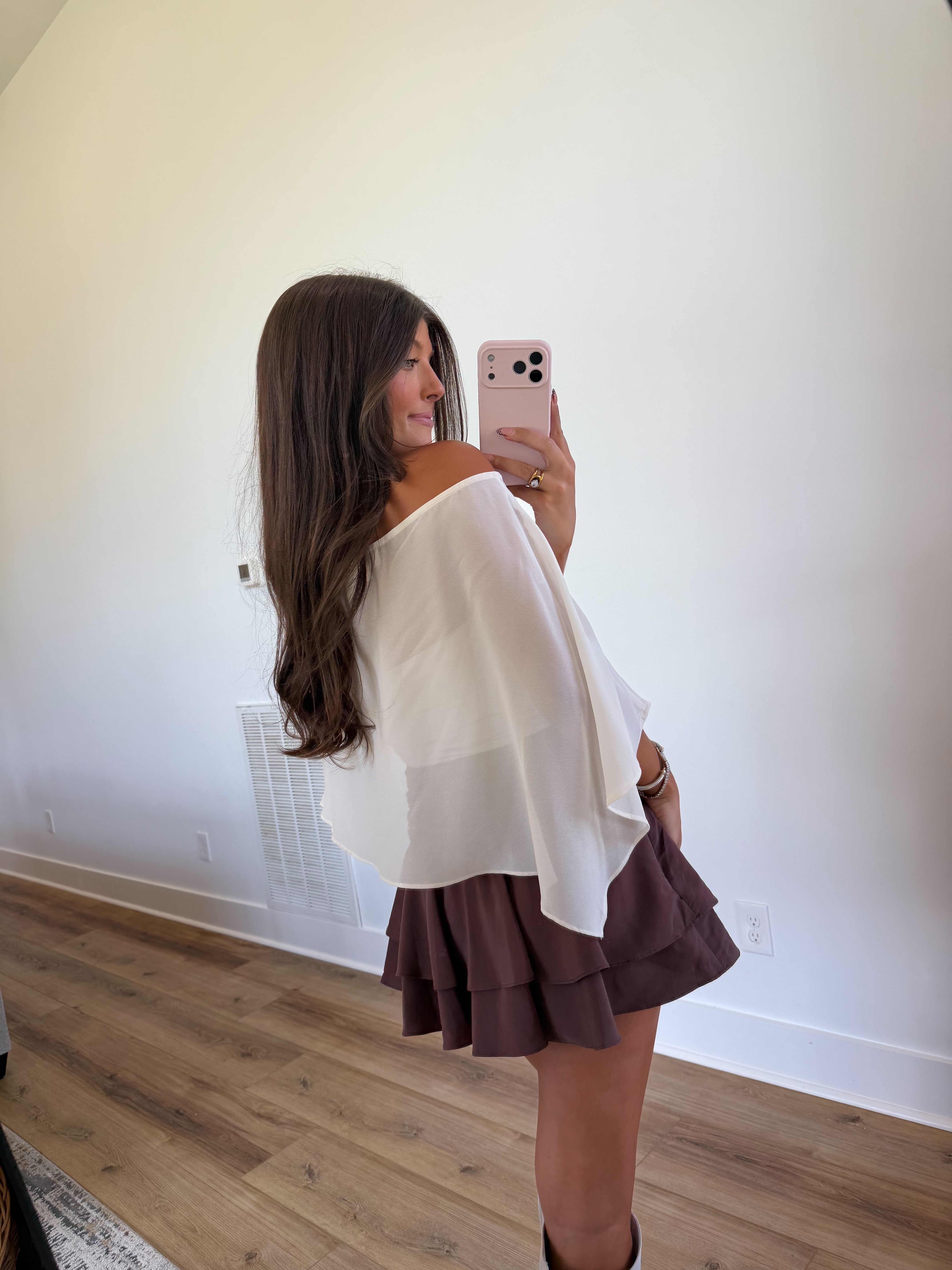 Cream Sheer Poncho