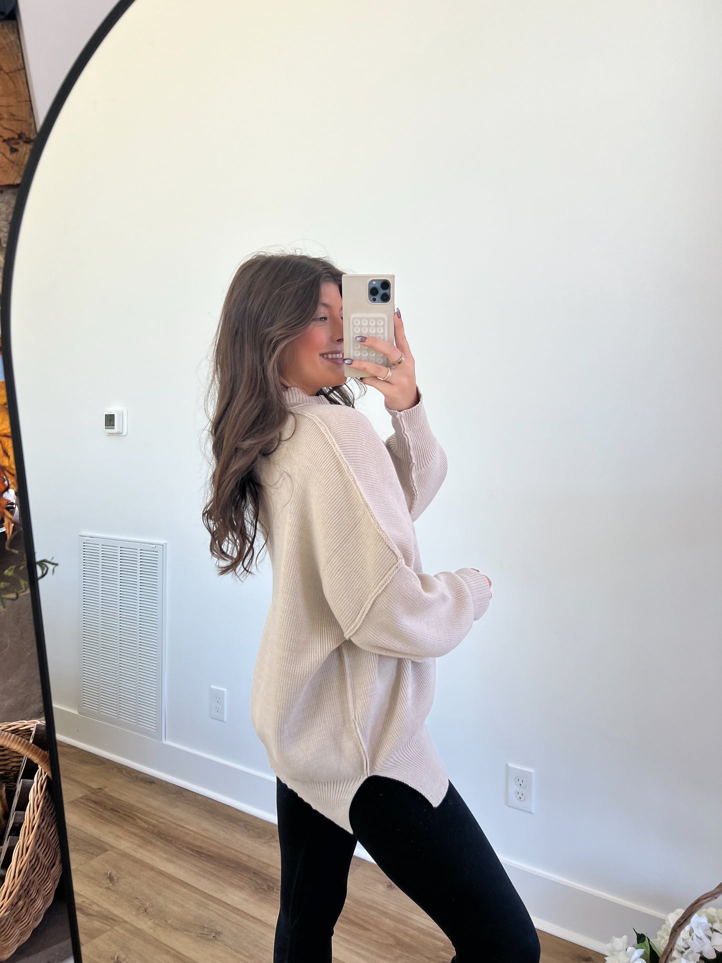 Light Mocha Essential Oversized Cozy Knit Sweater