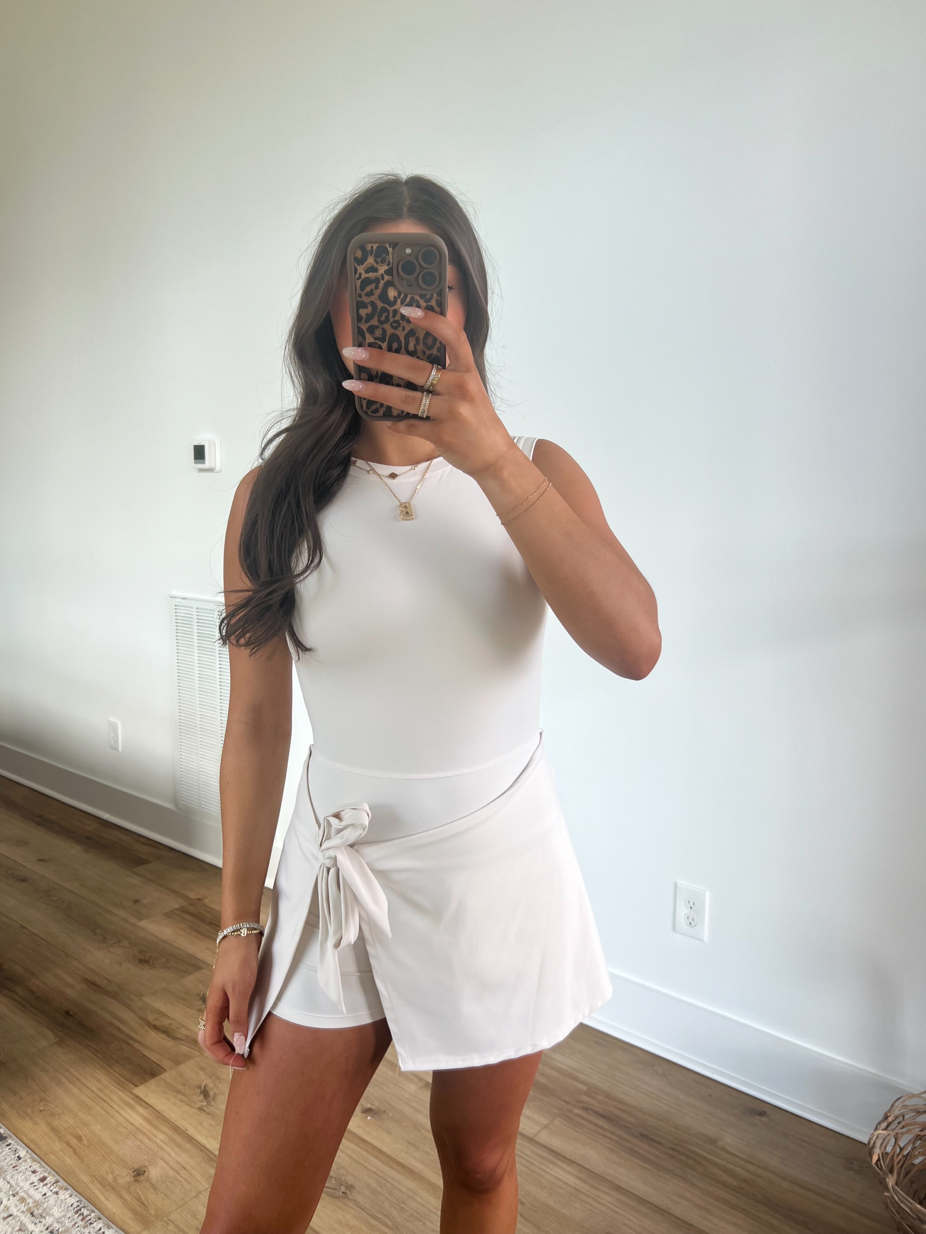 Cream Wrap Athletic Dress