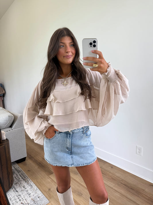Mauve Ruffle Top