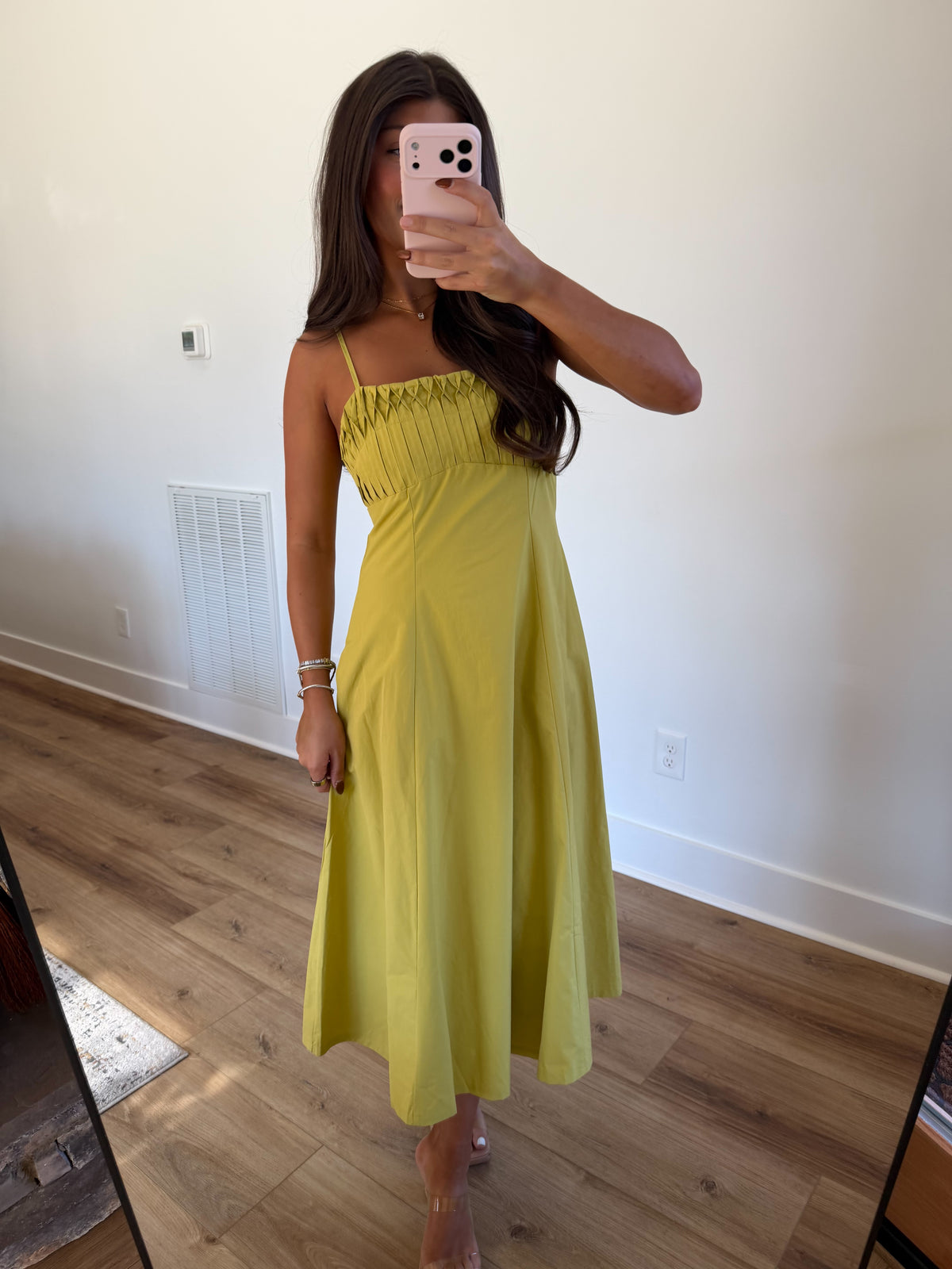 Keepsake Midi Dress (Chartreuse)