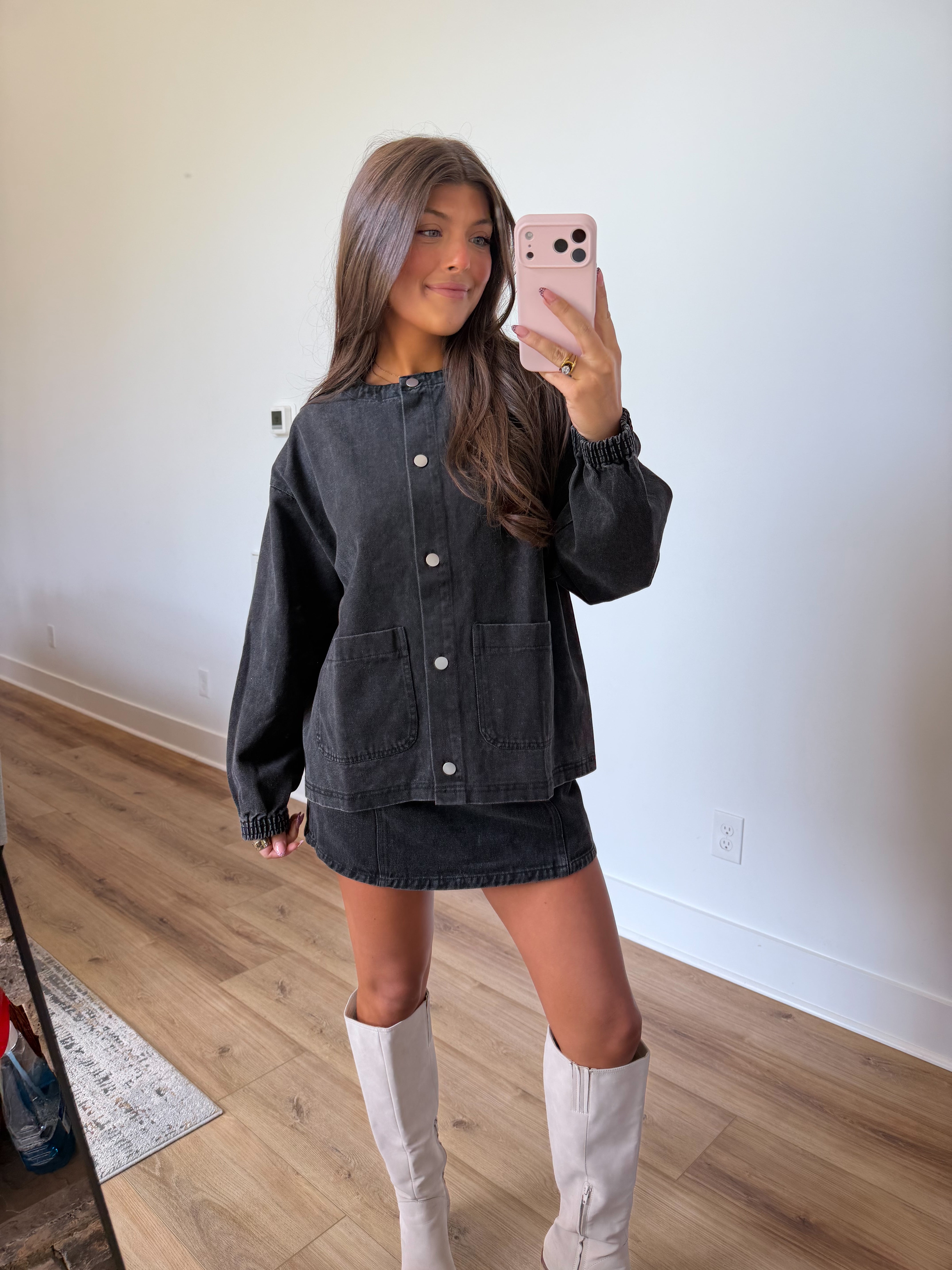 The Penny Denim Set (Washed Black)