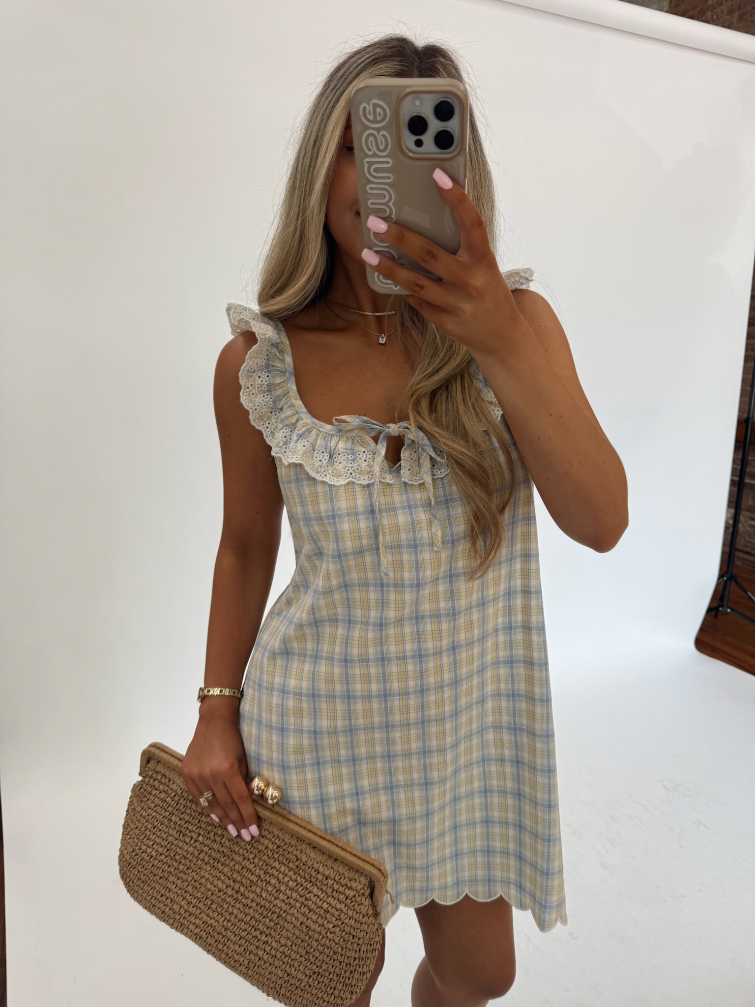 Honey & Sky Plaid Mini
