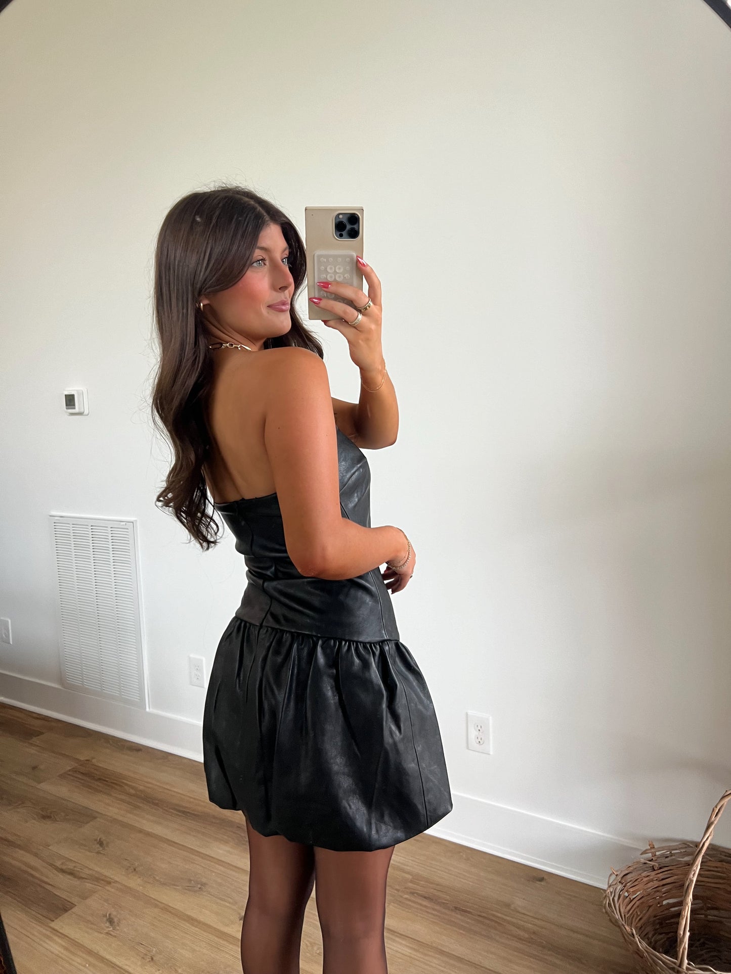 Late Night Leather Mini Dress