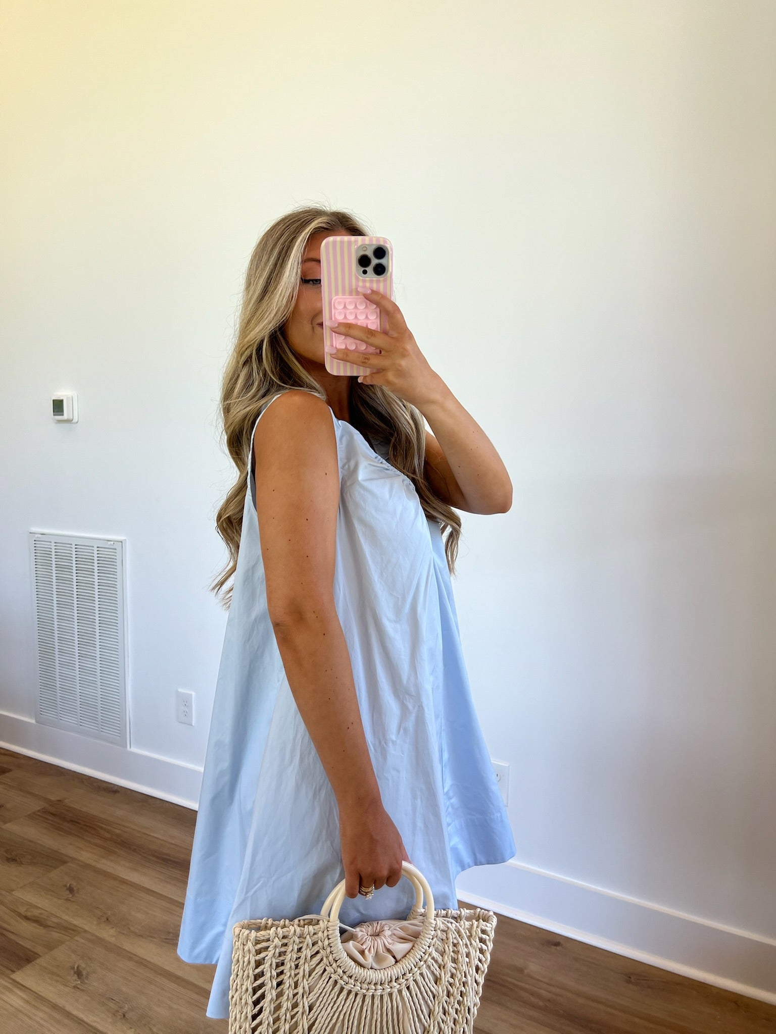 Blue Scoop Neck Mini