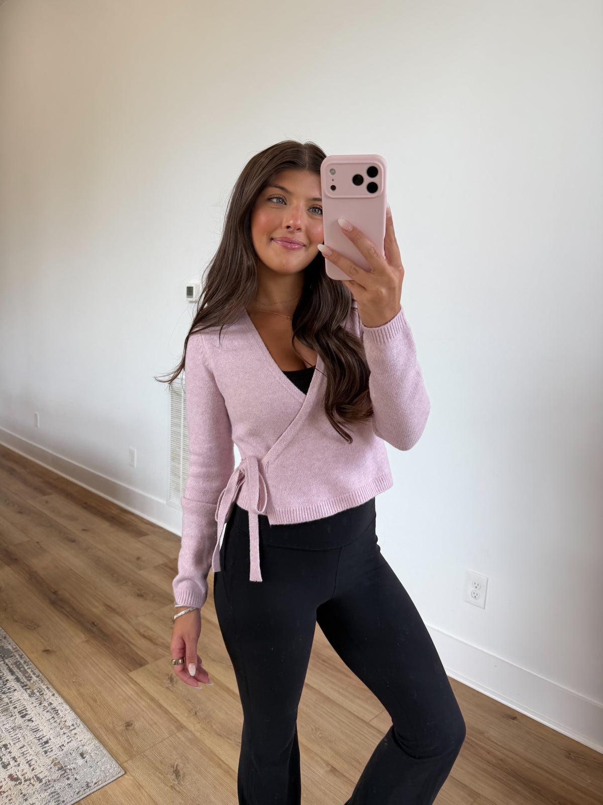 Mia Wrap Sweater (Blush)