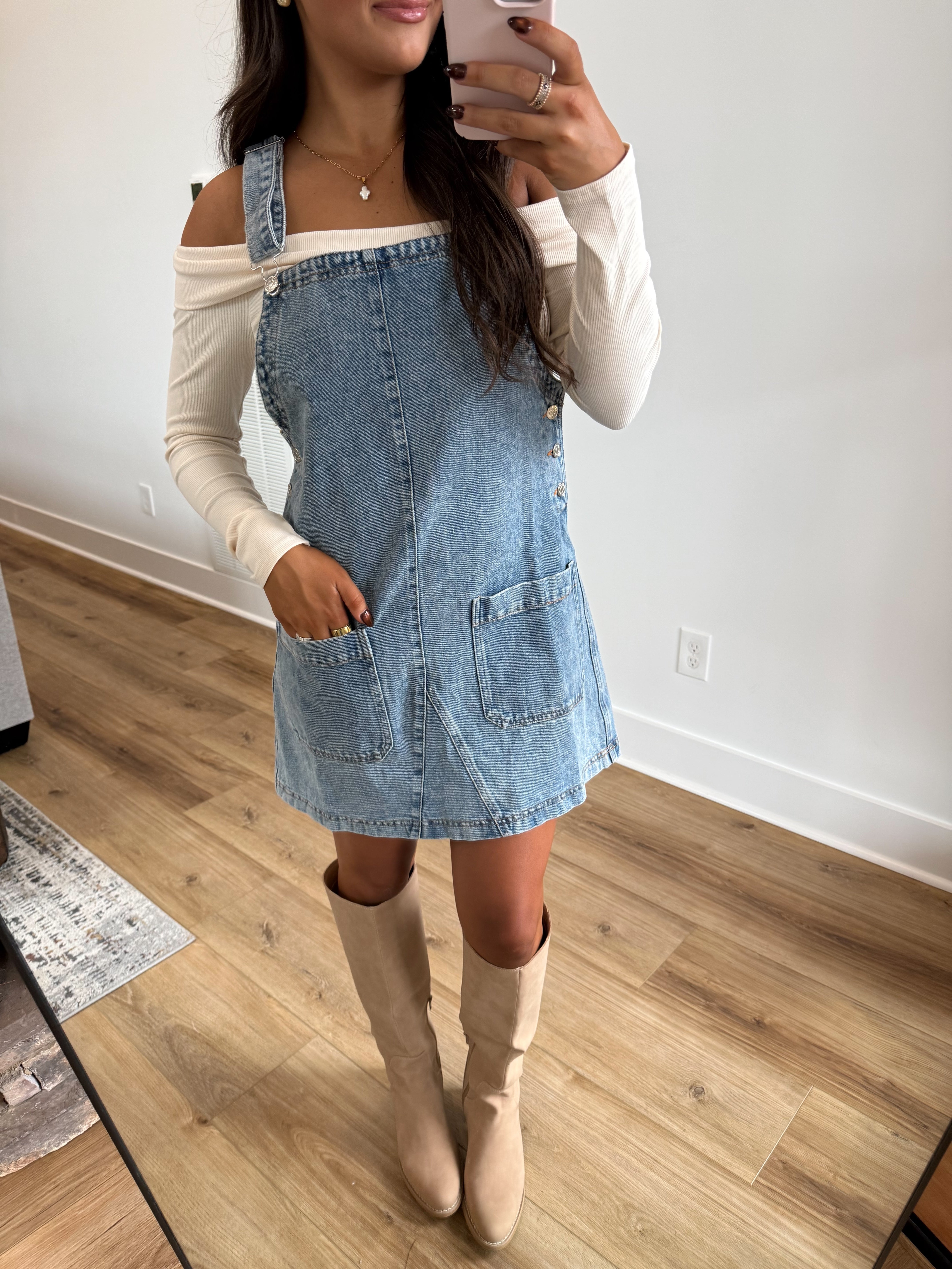 Denim Overall Mini Dress