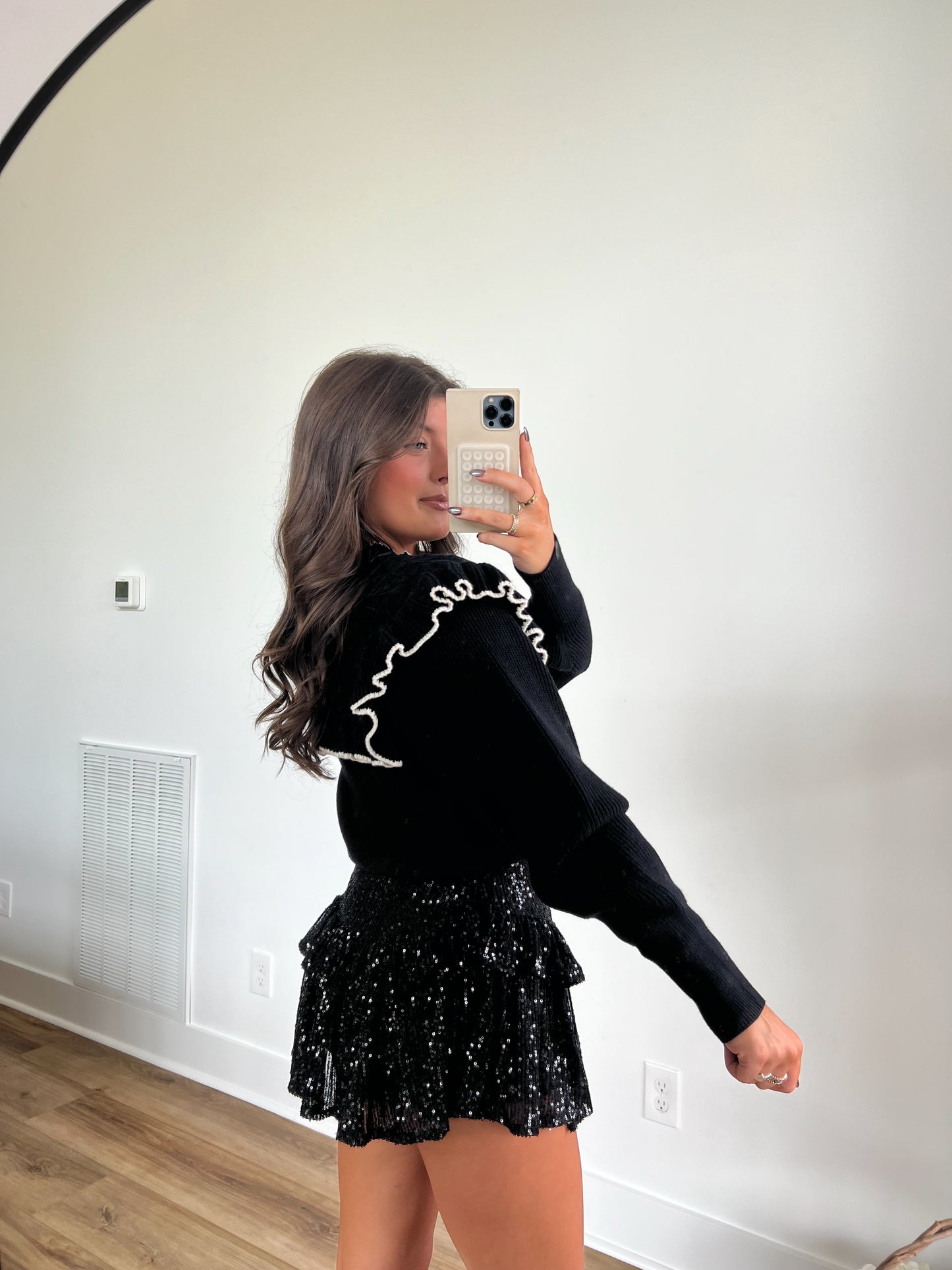 Black Ballerina Bow Sweater Top