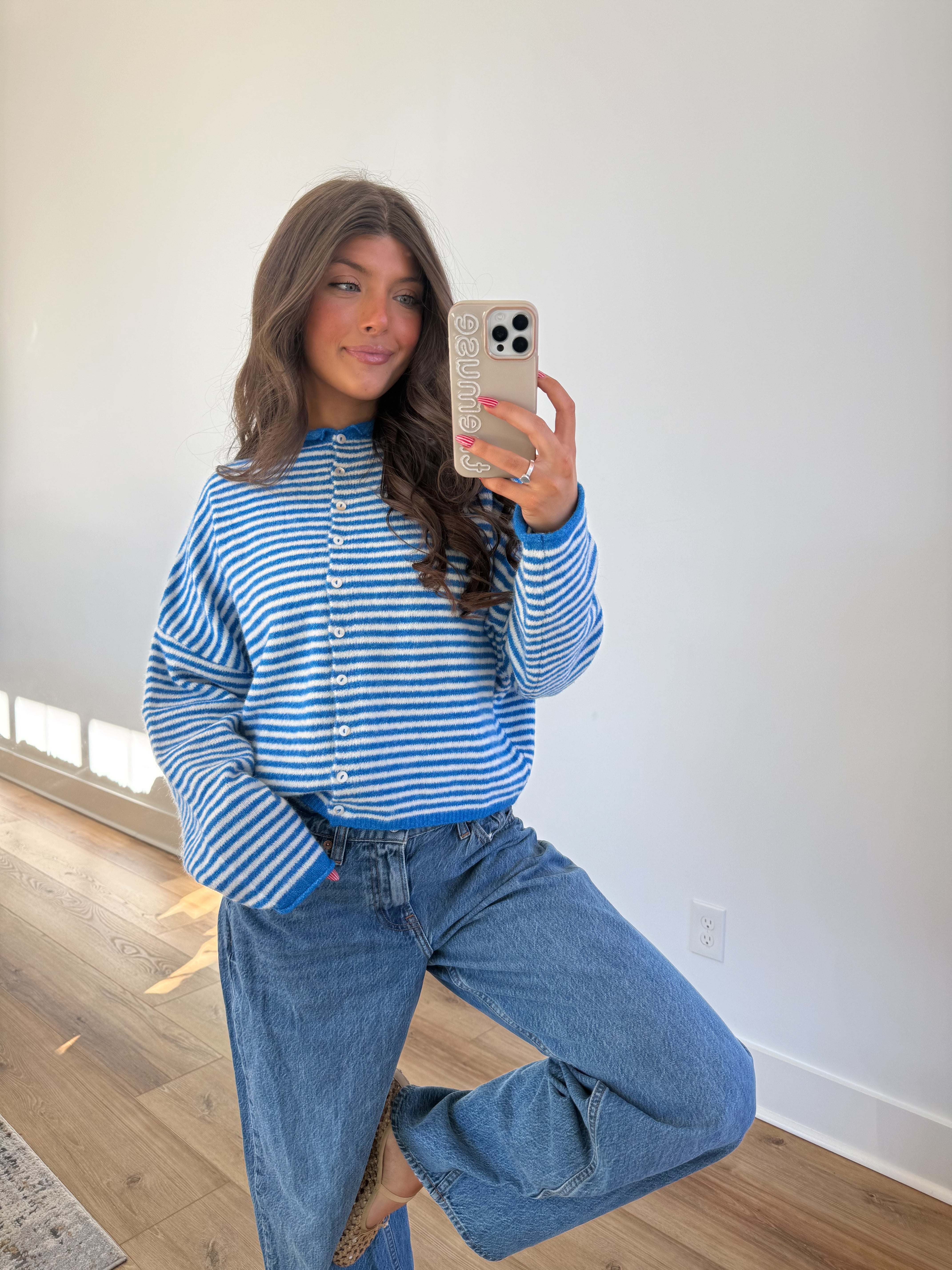 Best Dress Cardigan (Blue/White)