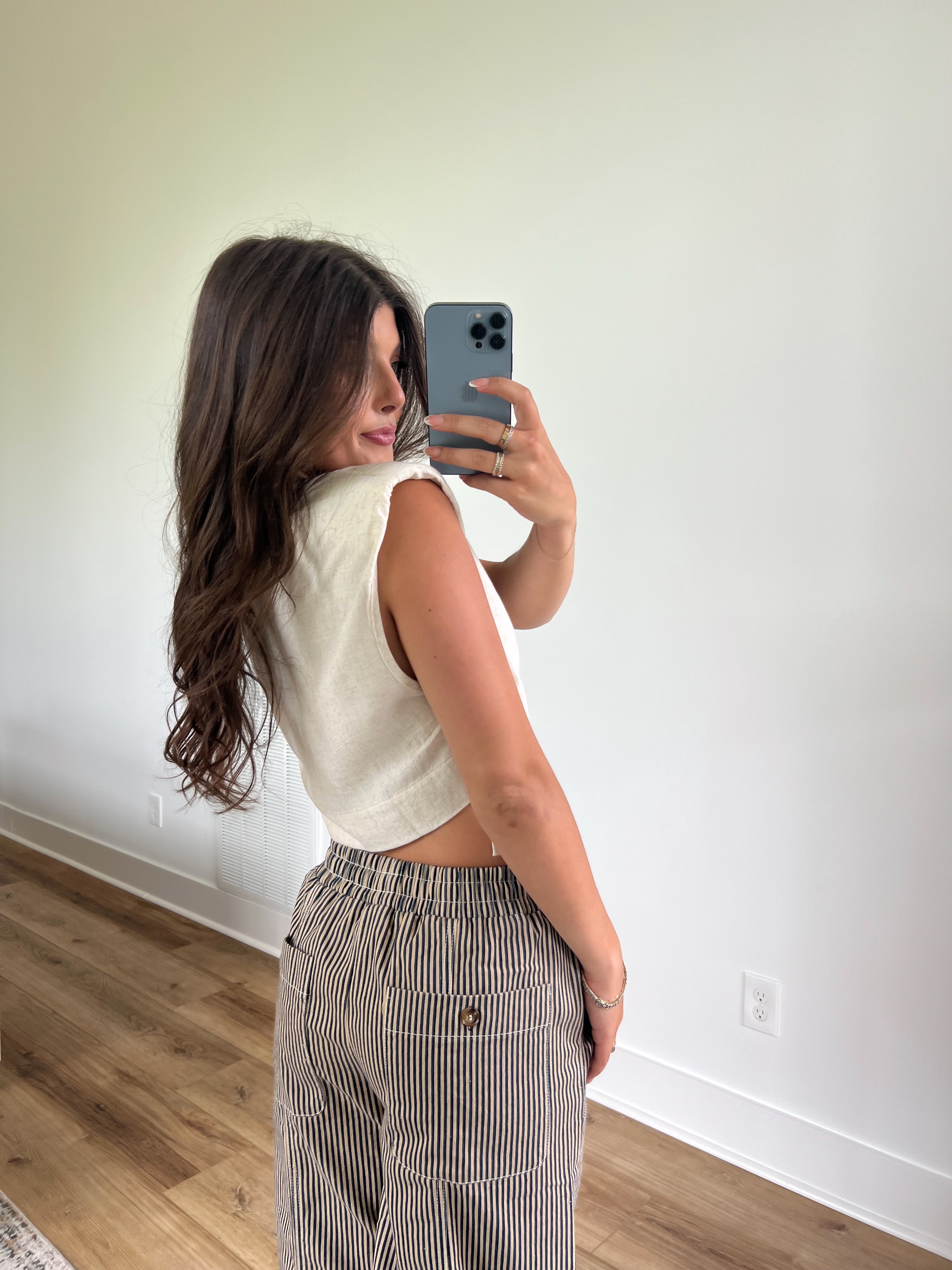 Linen Side Tie Top