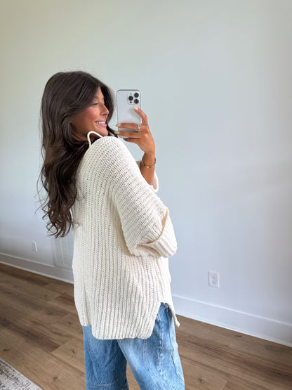 Oat Milk Cardigan (Cream)(PRE-ORDER (Mid-October)/ Restock)