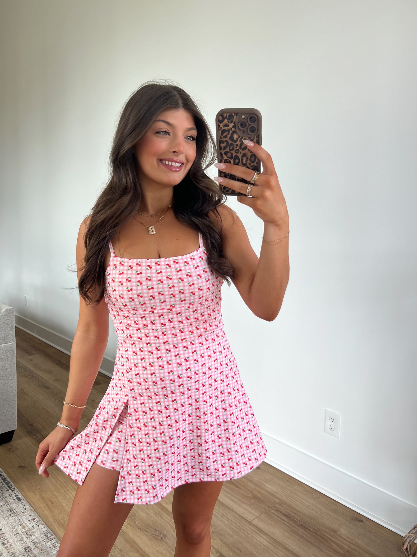 Cherry Gingham Athletic Dress (Restock)
