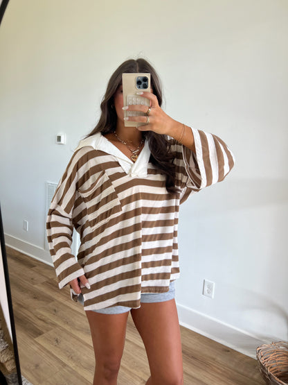 Iced Coffee Stripe Top